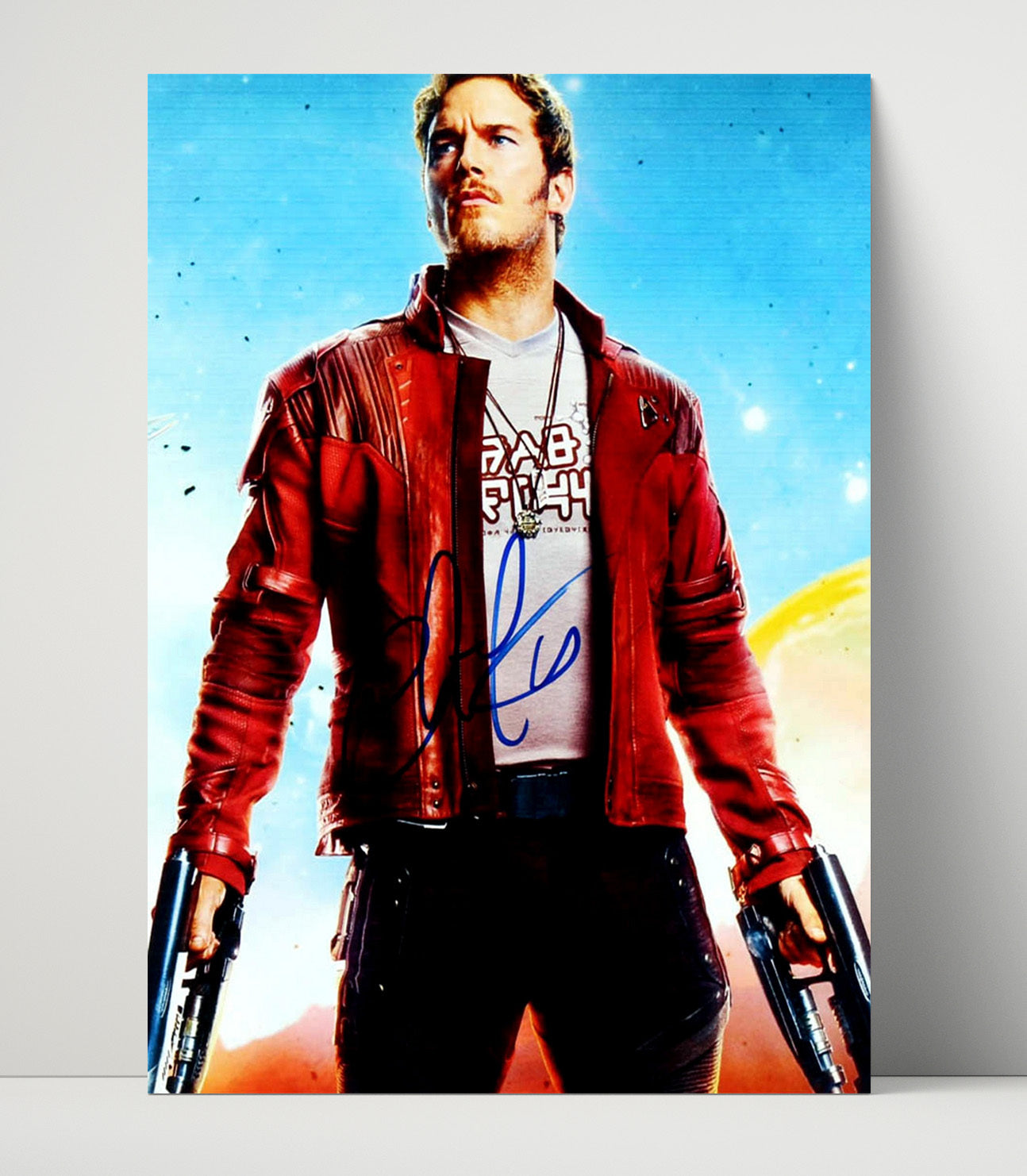 Guardians of the Galaxy - Chris Pratt - Star-LordRed Jacket Space Rogue Vintage Movie Wall Art - 16x20 Unframed Print movie decor