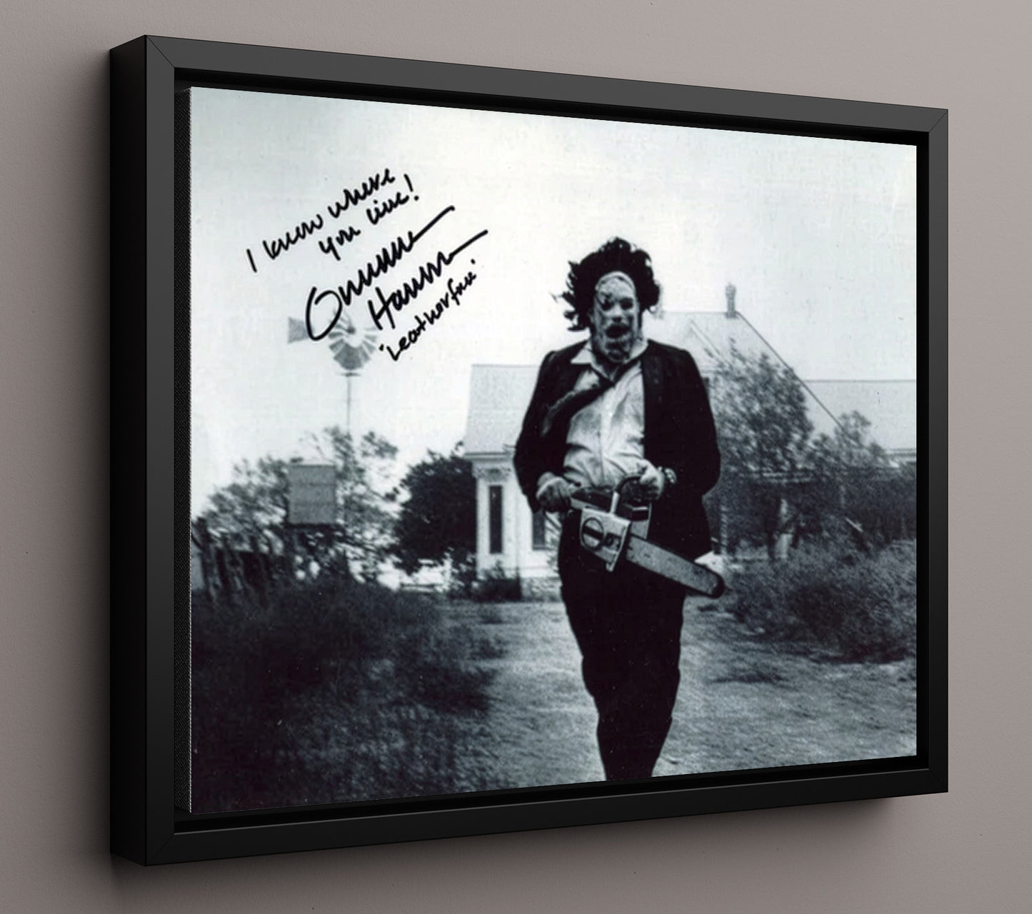 Gunnar Hansen Texas Chainsaw Massacre - Leatherface Lives Vintage Movie Wall Art - 16x20 Framed Canvas movie decor