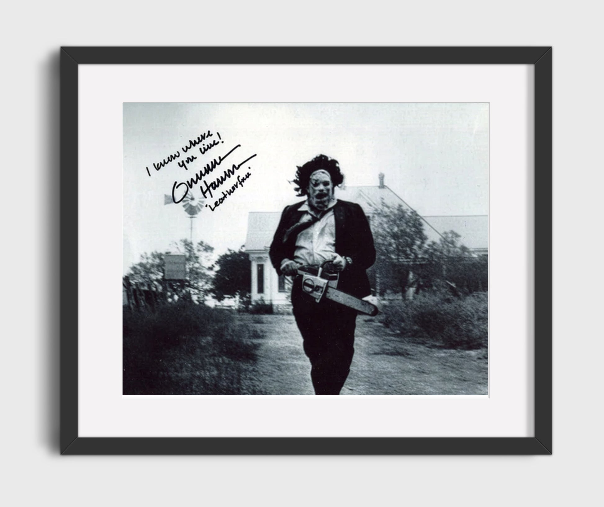 Gunnar Hansen Texas Chainsaw Massacre - Leatherface Lives Vintage Movie Wall Art - 16x20 Gallery Frame movie decor