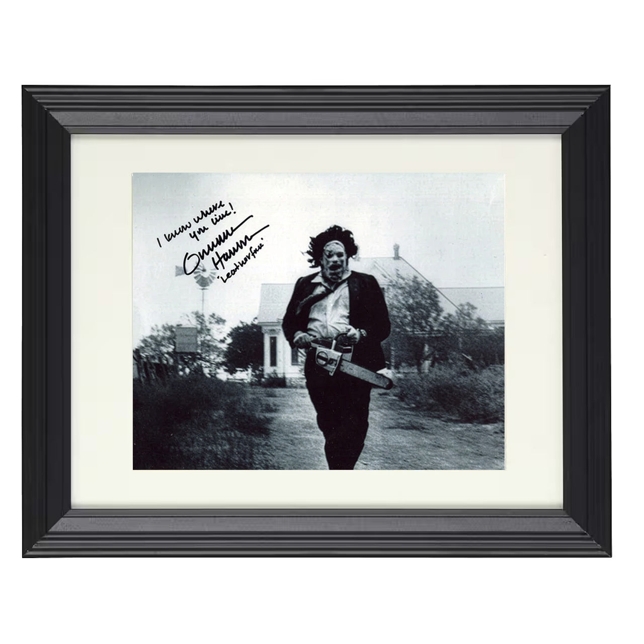 Gunnar Hansen Texas Chainsaw Massacre – Leatherface – 8x10 black beveled framed movie wall art