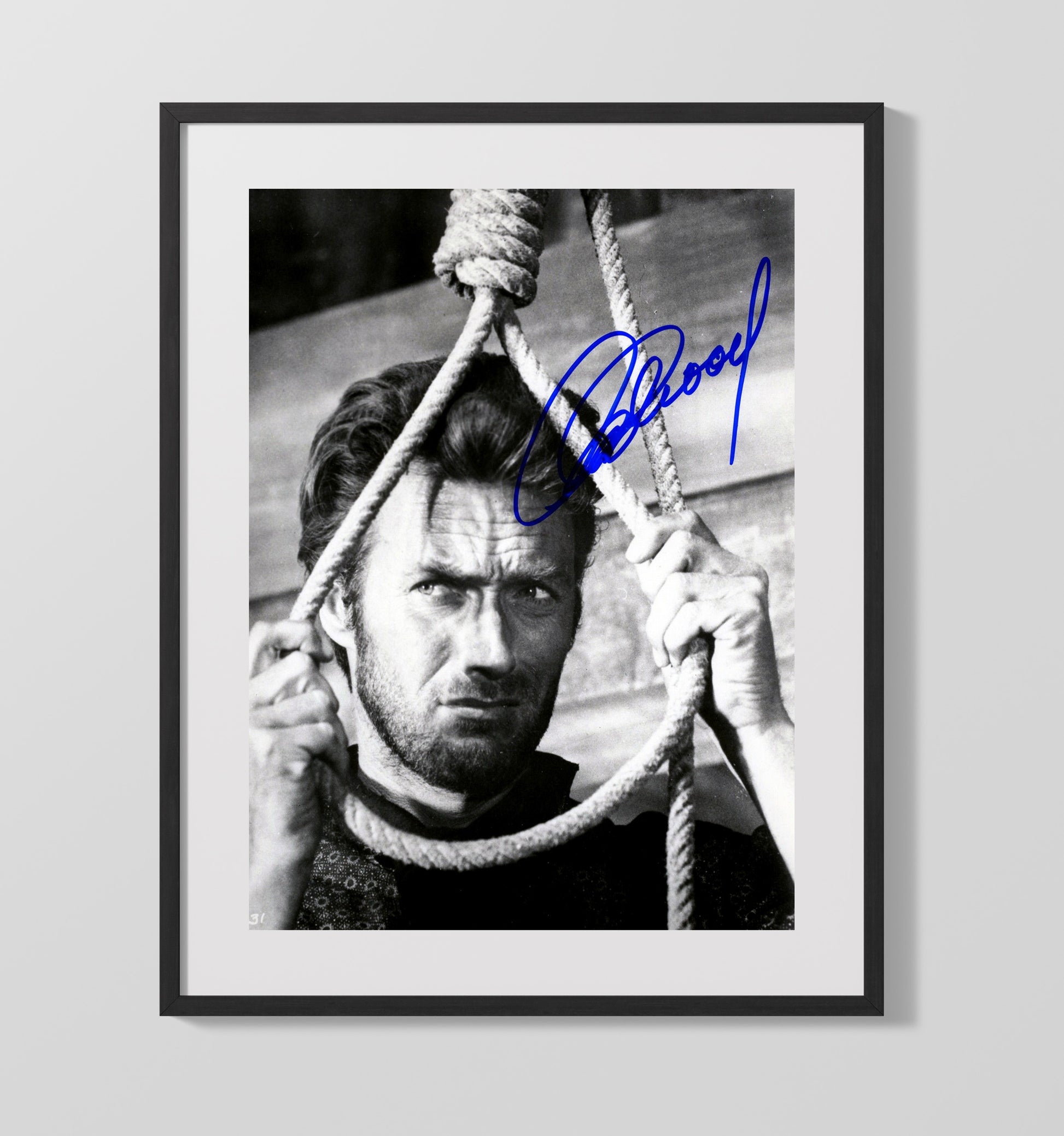 Hang Em High - Clint Eastwood - Jed CooperNoose Rope Tension Close-Up Vintage Movie Wall Art - 16x20 Gallery Frame movie decor