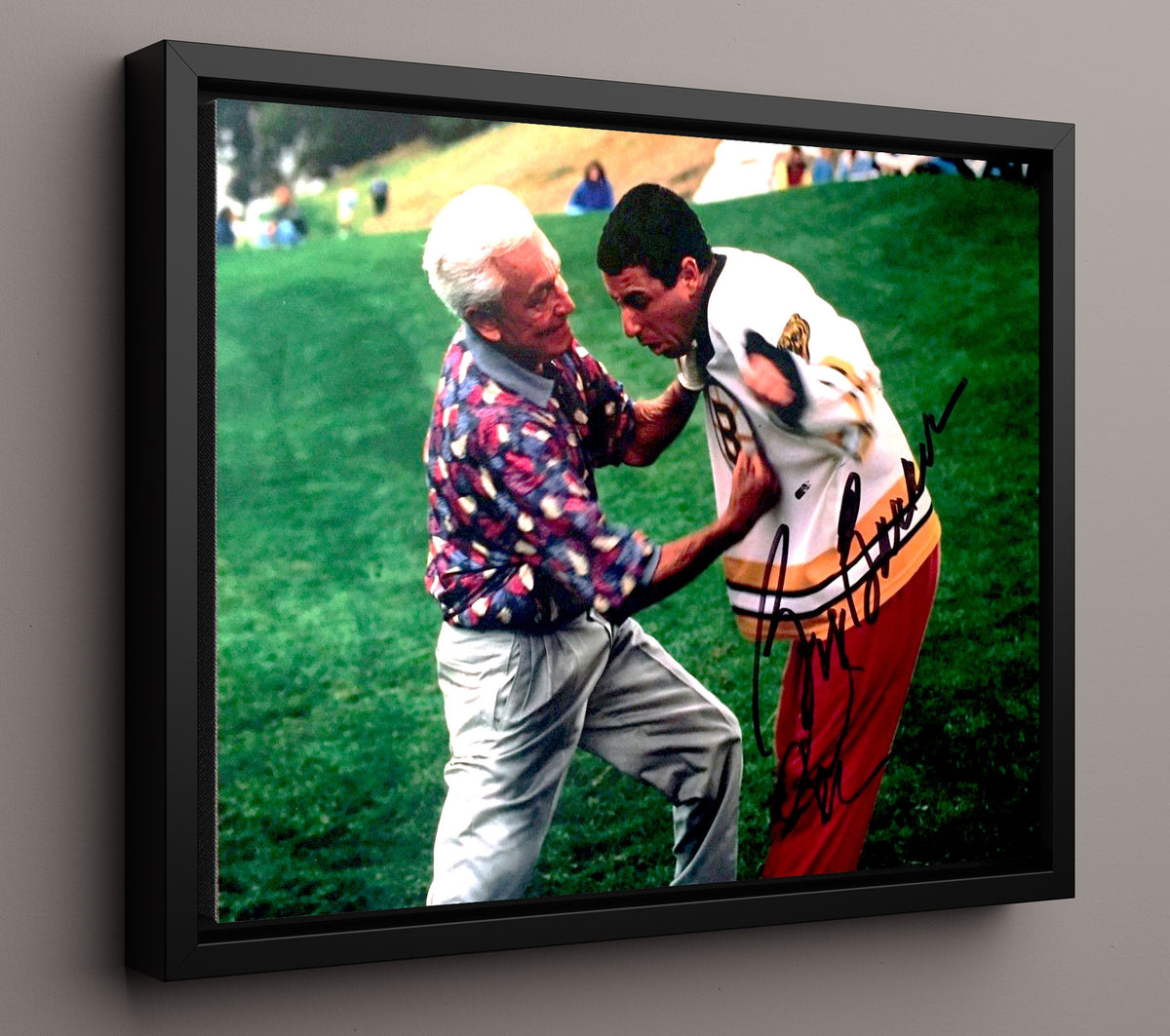 Happy Gilmore - Adam Sandler Bob Barker Golf Course Fight Scene movie wall art 16x20 Framed Canvas