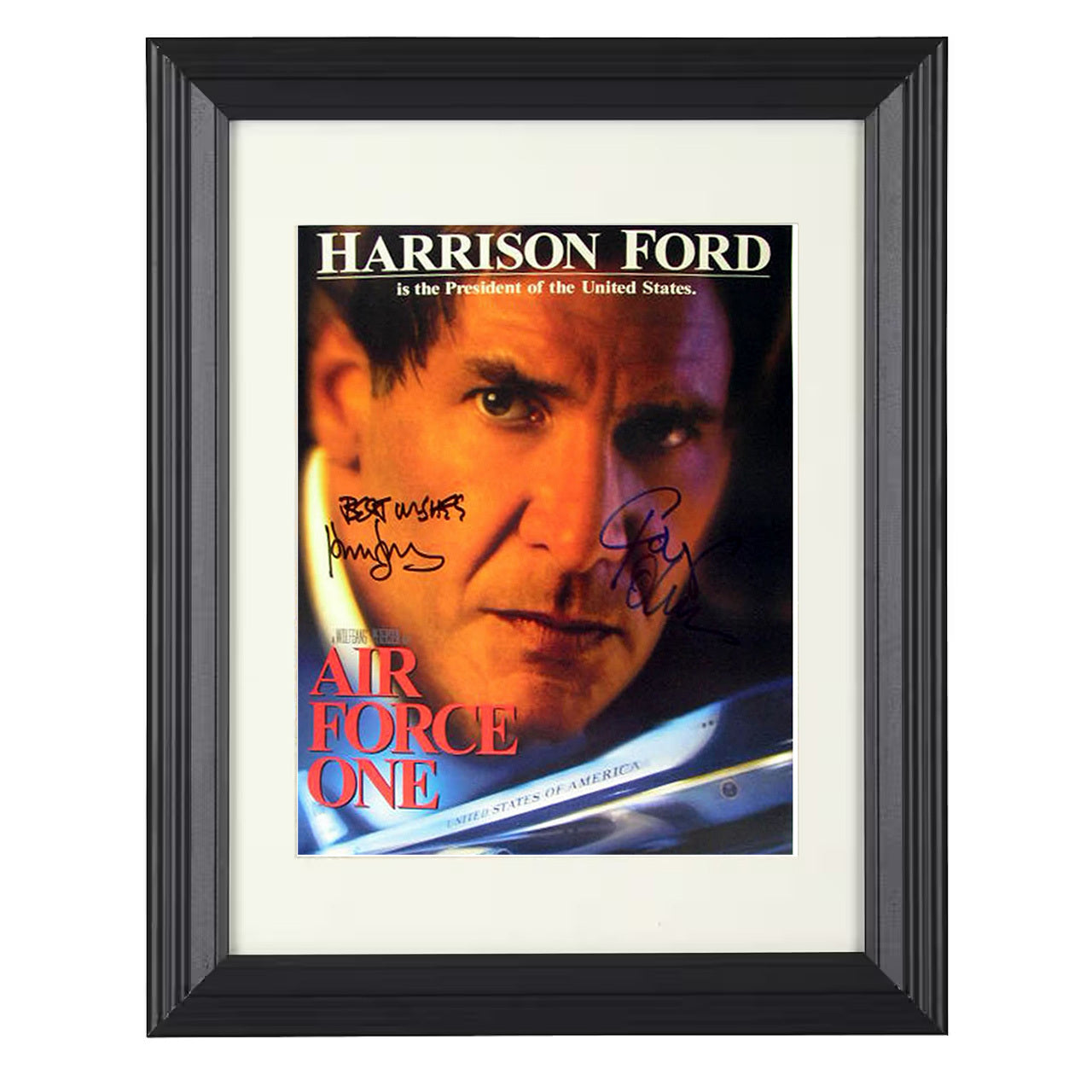 Harrison Ford – Air Force Marshall Artwork Image – 8x10 black beveled framed movie wall art