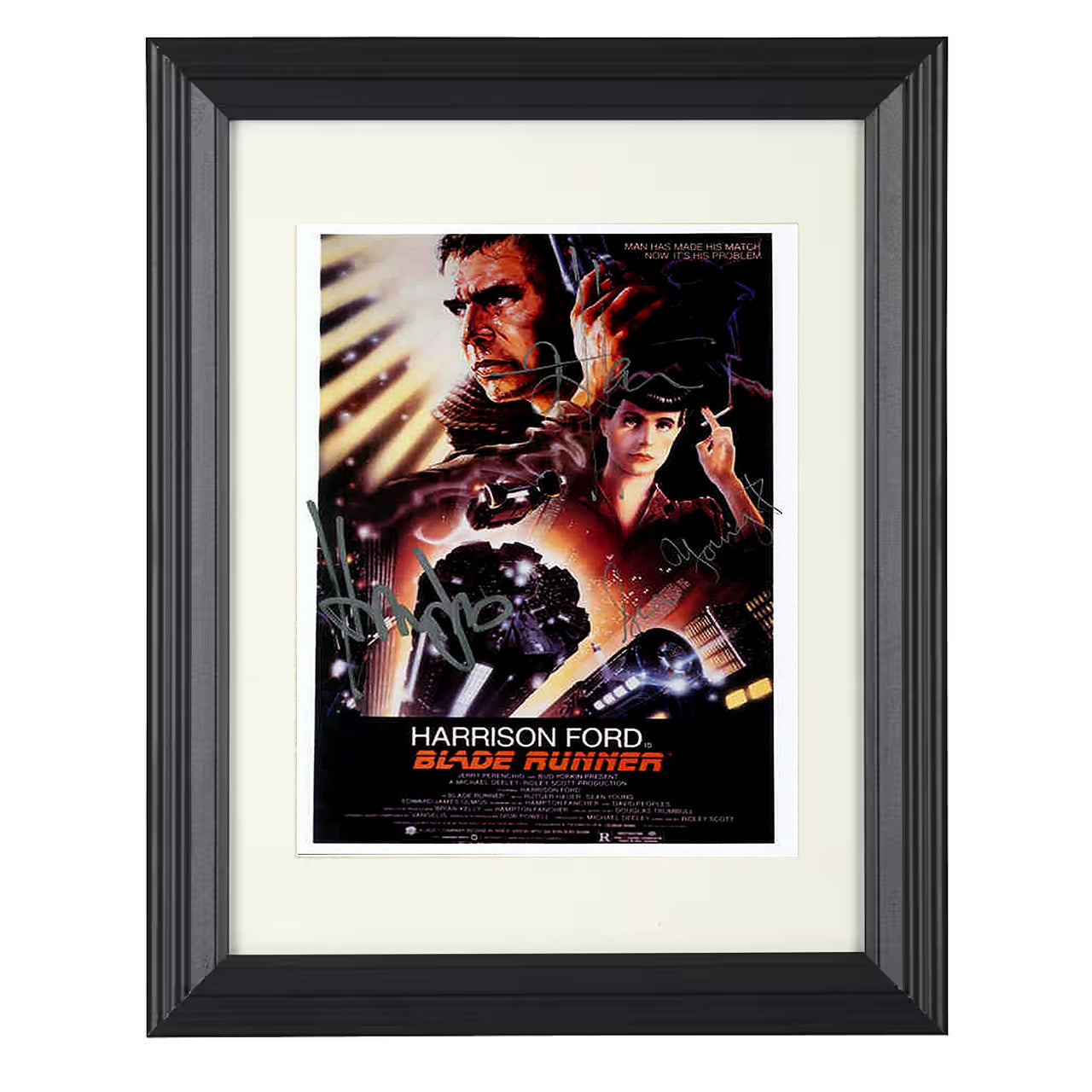 Harrison Ford and Sean Young – Blade Runner Rick – 8x10 black beveled framed movie wall art