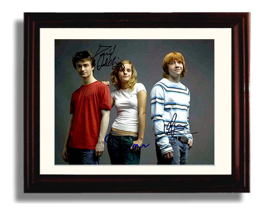 Harry Potter - Daniel Radcliffe - Harry Potter - Trio wizard bond movie wall art 8x10 Beveled Frame