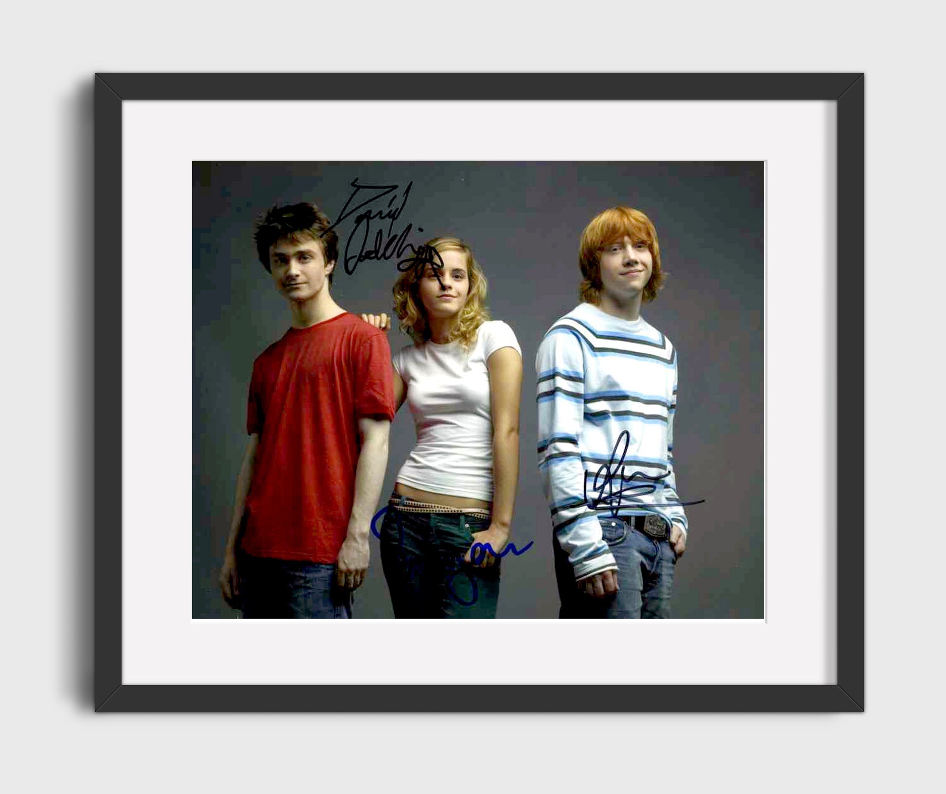Harry Potter - Daniel Radcliffe - Harry Potter - Trio wizard bond Vintage Movie Wall Art - 16x20 Gallery Frame movie decor