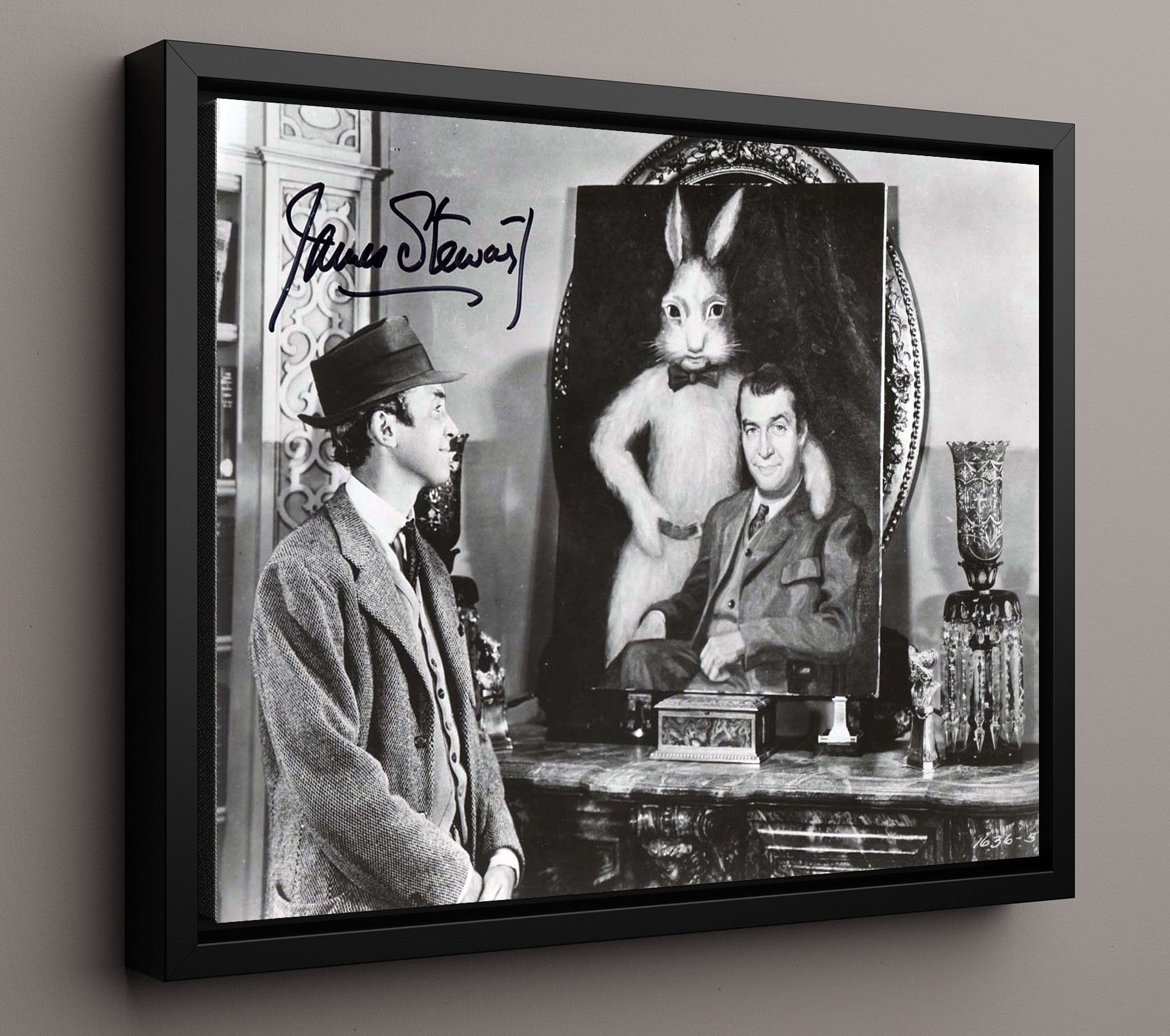 Harvey - James Stewart - Invisible Rabbit Pal movie wall art 16x20 Framed Canvas