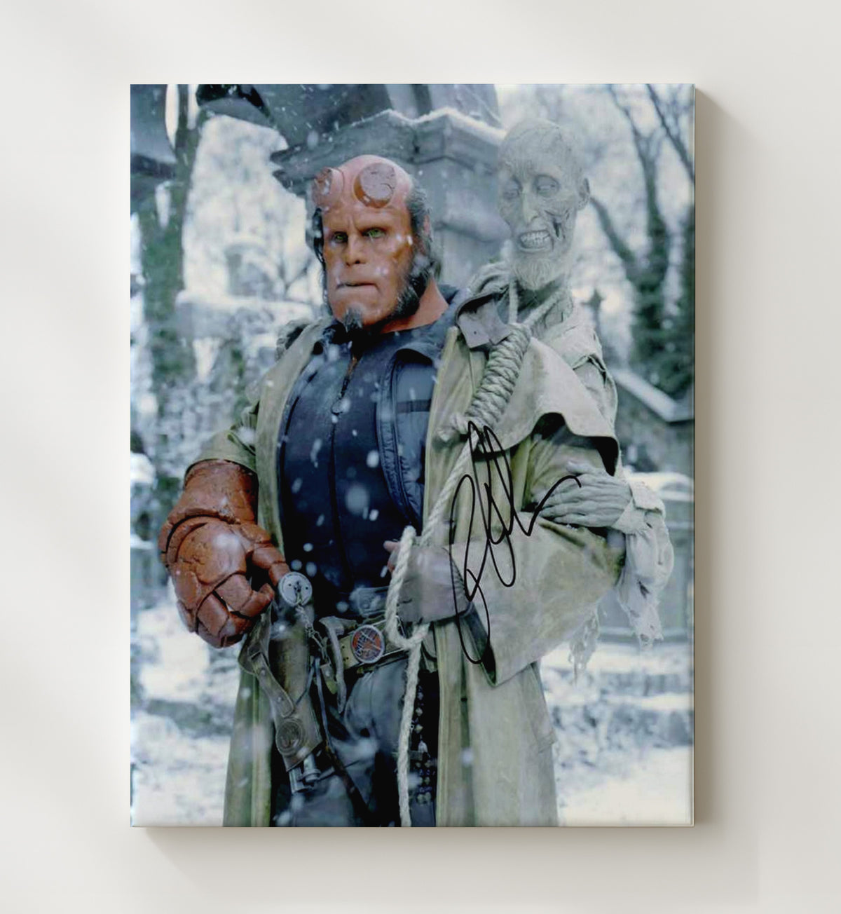 Hellboy - Ron Perlman - Hellboy - Snowbound Vigil movie wall art 20x24 Canvas