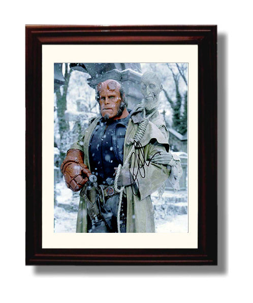 Hellboy - Ron Perlman - Hellboy - Snowbound Vigil movie wall art 8x10 Beveled Frame