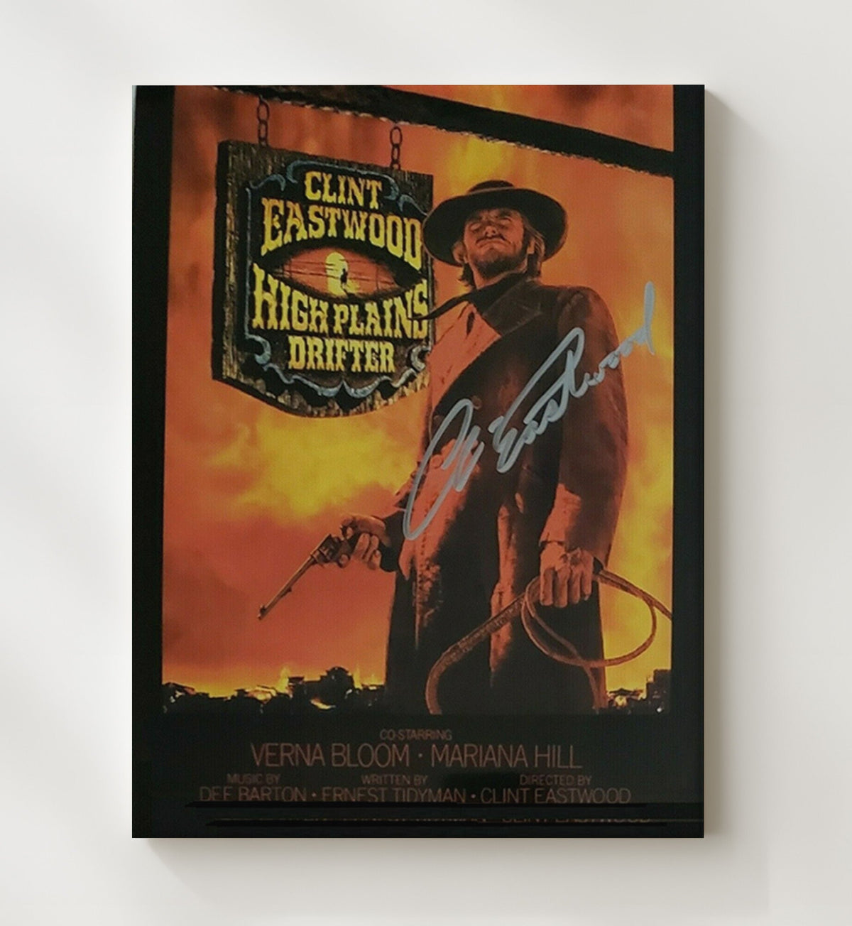 High Plains Drifter - Clint Eastwood - The Stranger - Gunslinger Revenge Stare movie wall art 8x10 Beveled Frame