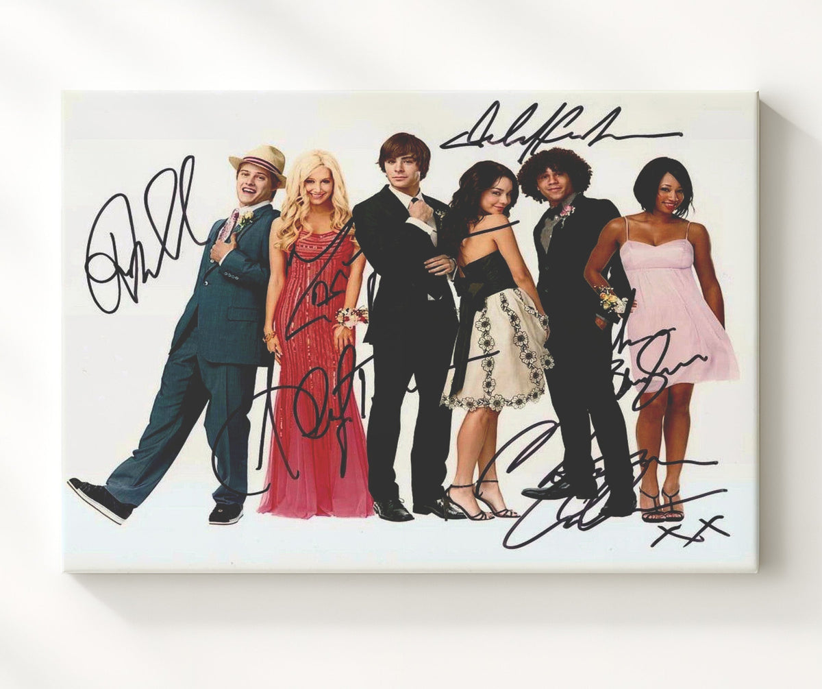 High School Musical - Zac Efron - Troy Bolton - Ensemble Formal Cast Lineup Scene movie wall art 8x10 Beveled Frame