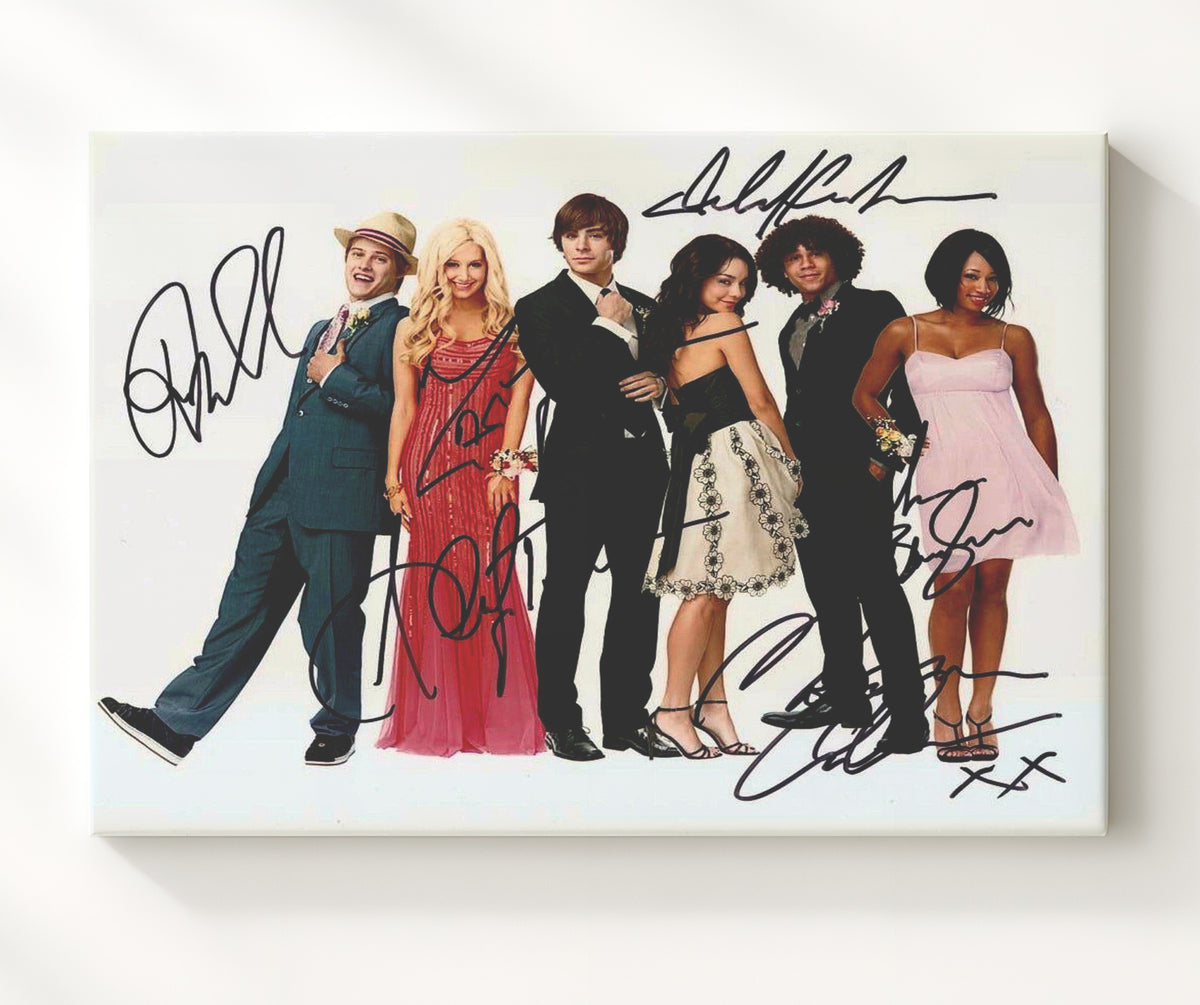 High School Musical - Zac Efron - Troy Bolton - Ensemble Formal Cast Lineup Scene movie wall art 20x24 Canvas