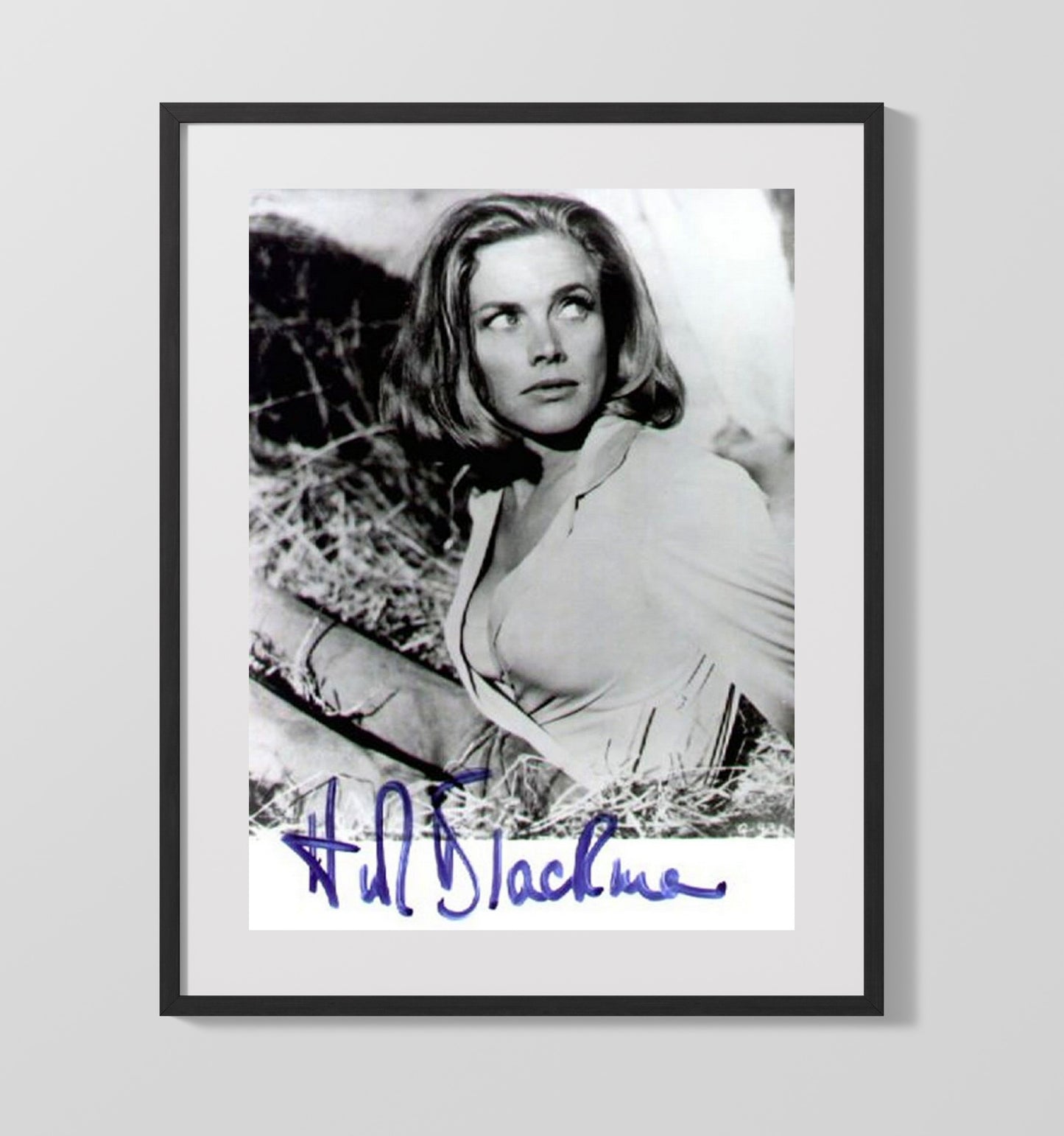 Honor Blackman - Classic British Screen Siren - Portrait Vintage Movie Wall Art - 16x20 Gallery Frame movie decor