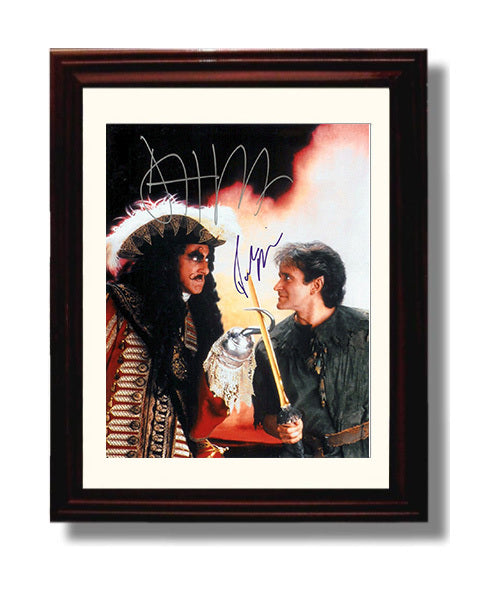 Hook - Dustin Hoffman - Captain Hookand Robin Williams - Peter Pan - Sword Duel Showdown movie wall art 8x10 Beveled Frame