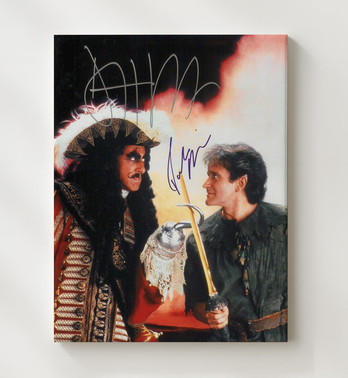 Hook - Dustin Hoffman - Captain Hookand Robin Williams - Peter Pan - Sword Duel Showdown movie wall art 20x24 Canvas