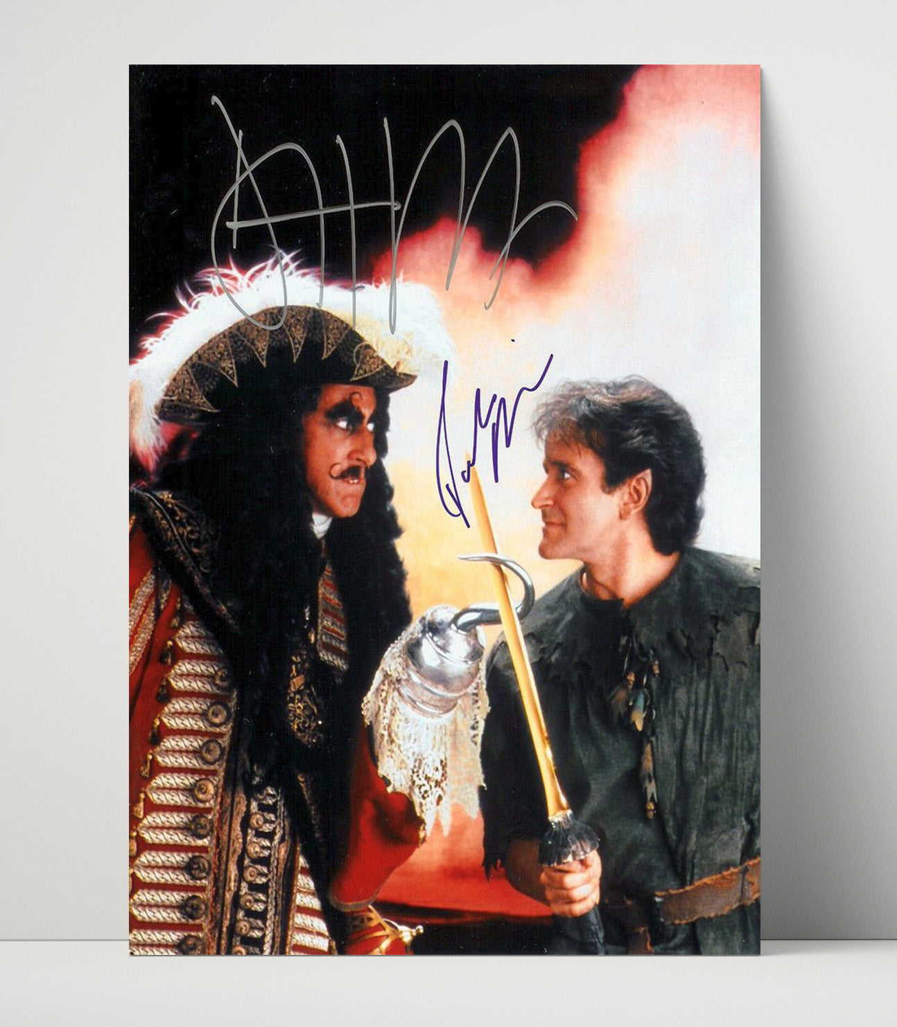 Hook - Dustin Hoffman - Captain Hookand Robin Williams - Peter PanSword Duel Showdown Vintage Movie Wall Art - 16x20 Unframed Print movie decor