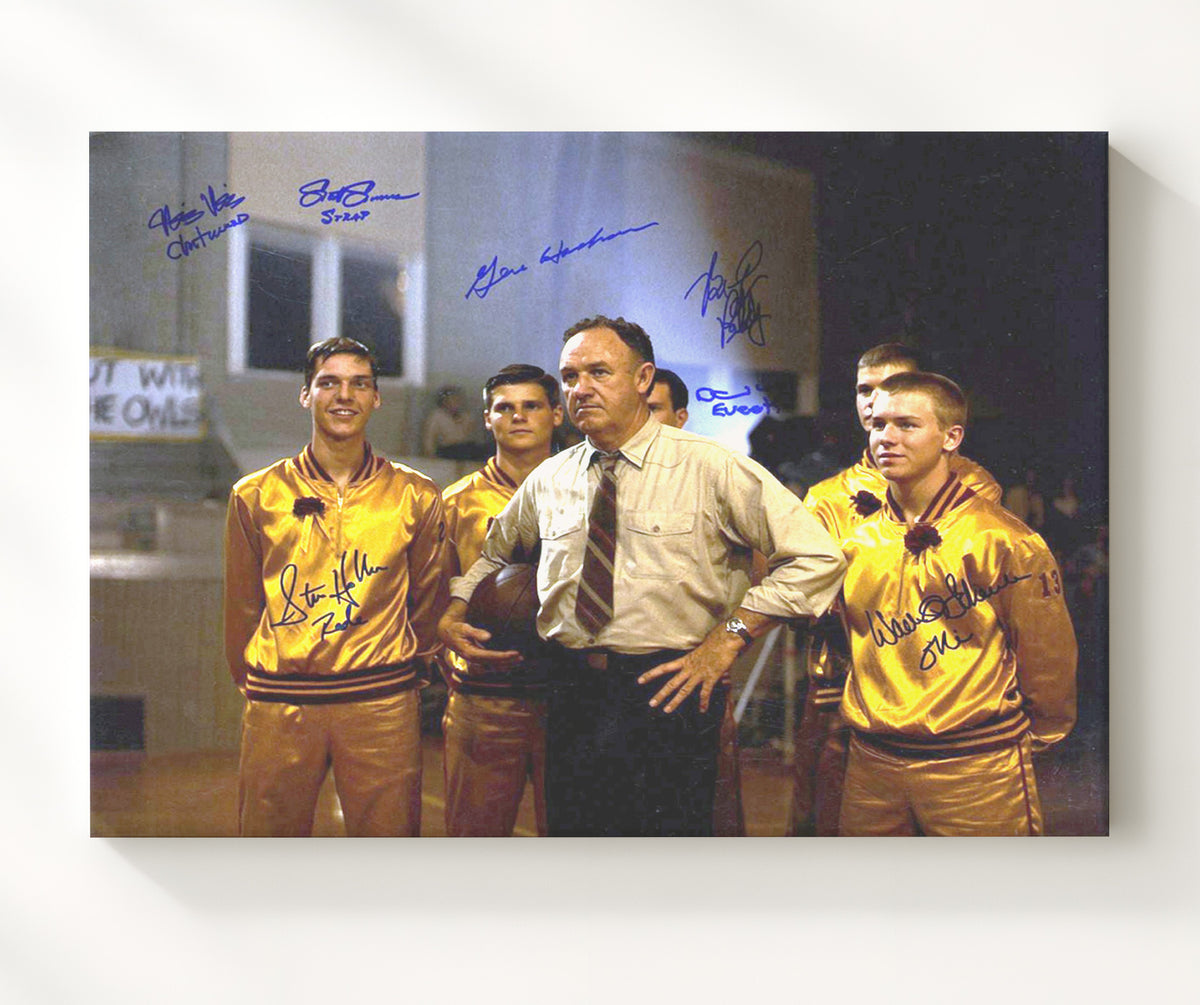 Hoosiers - Gene Hackman - Coach Dale - Locker room resolve movie wall art 20x24 Canvas