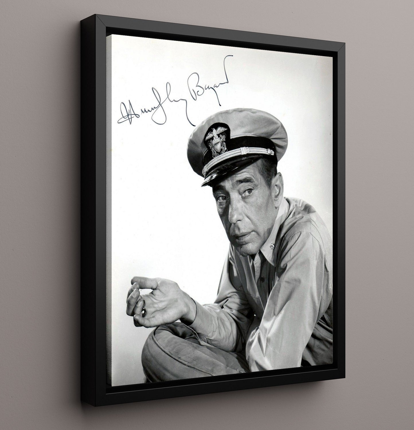 Humphrey Bogart - Golden Age Hollywood Tough-Guy Photograph movie wall art 16x20 Framed Canvas