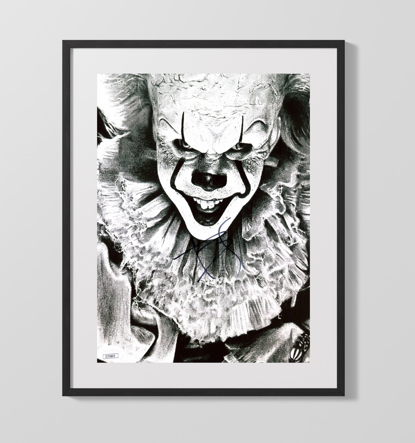 IT - Bill Skarsgard - PennywiseNightmare Clown Grin Vintage Movie Wall Art - 16x20 Gallery Frame movie decor