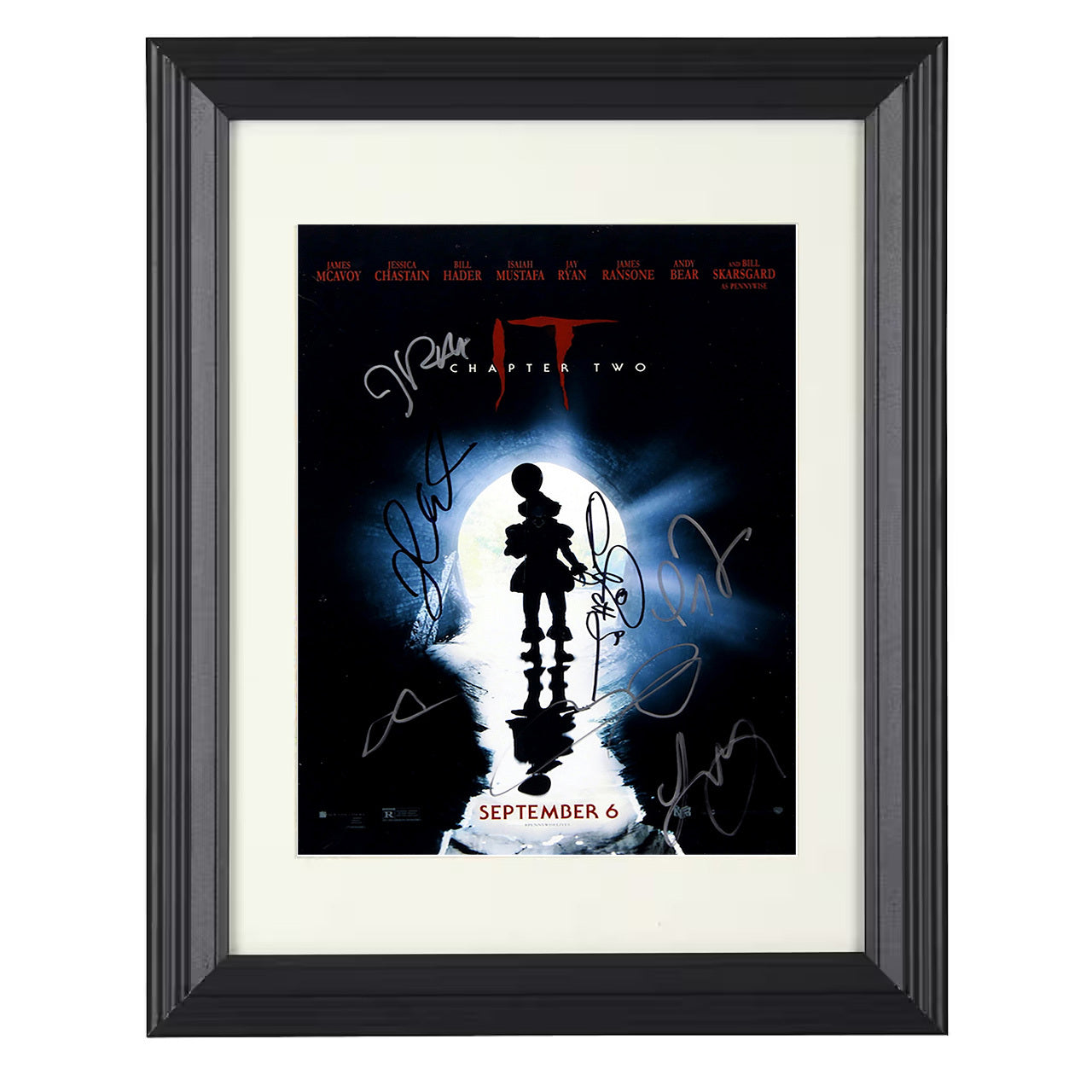 IT Chapter Two – Losers Club Cast Shadow Artwork – 8x10 black beveled framed movie wall art