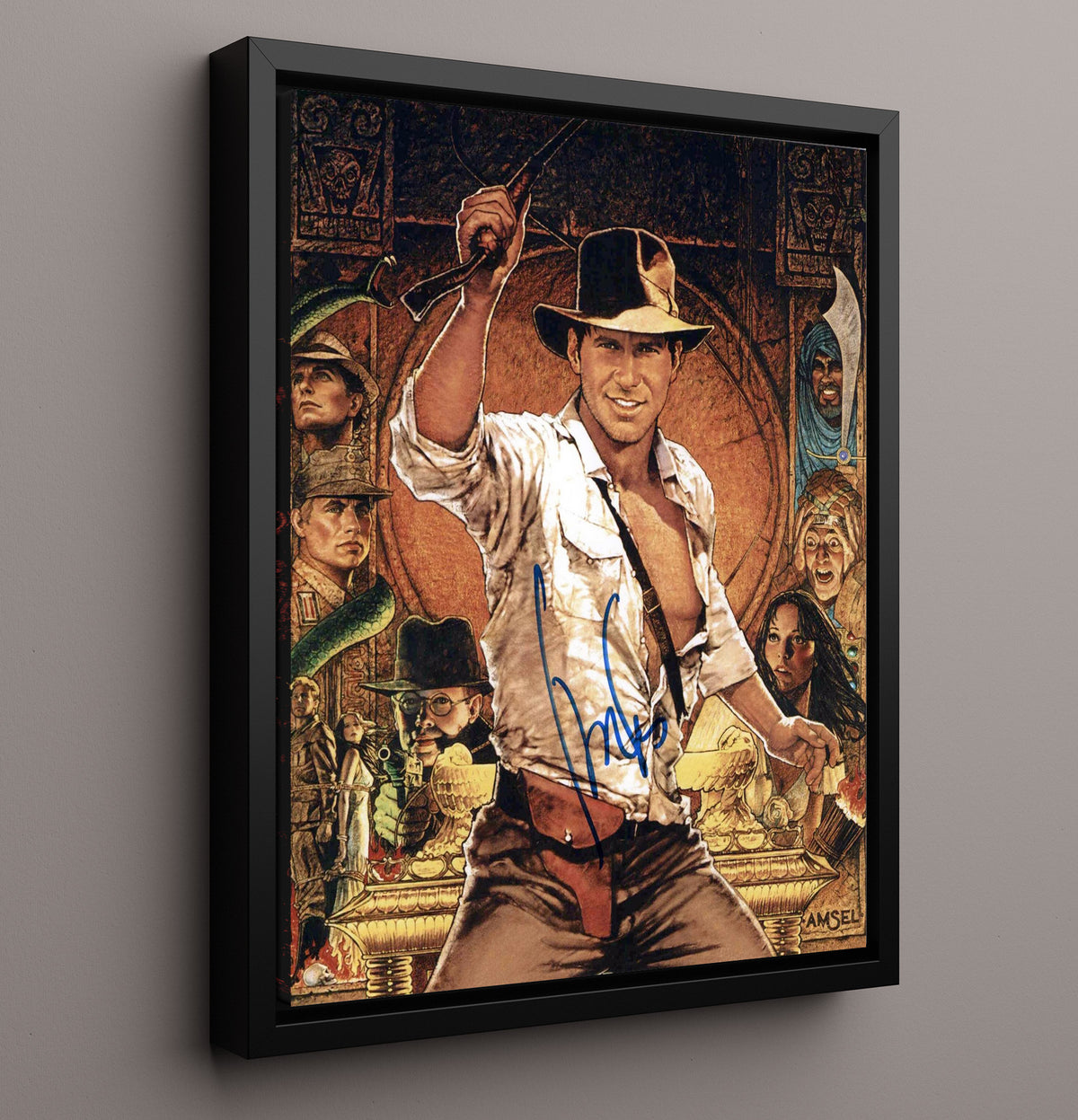 Indiana Jones - Harrison Ford - Indiana Jones - Whip-Cracking Adventurer movie wall art 16x20 Framed Canvas