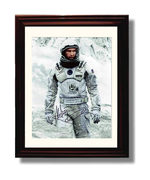 Interstellar - Matthew McConaughey Space Explorer Snow Planet Survival movie wall art 8x10 Beveled Frame