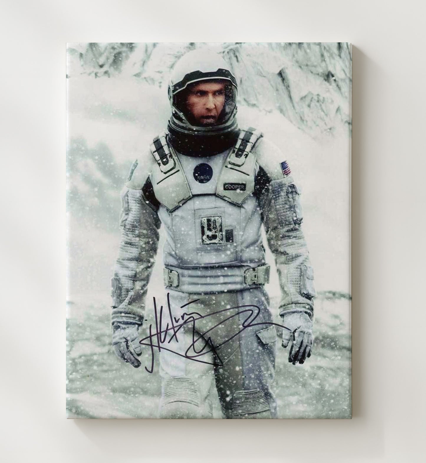Interstellar - Matthew McConaughey Space Explorer Snow Planet Survival Vintage Movie Wall Art - 20x24 Canvas movie decor