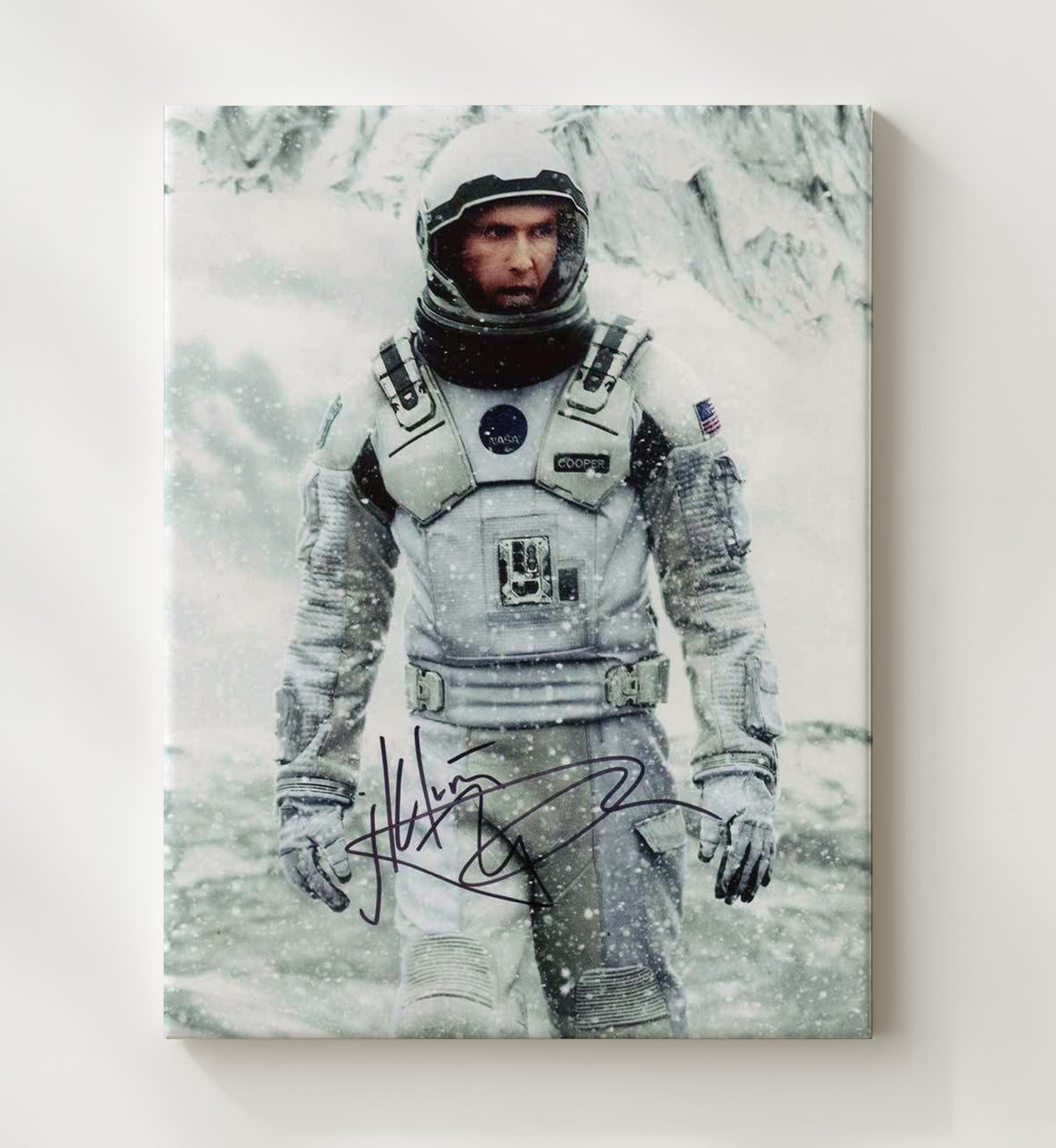 Interstellar - Matthew McConaughey Space Explorer Snow Planet Survival movie wall art 20x24 Canvas