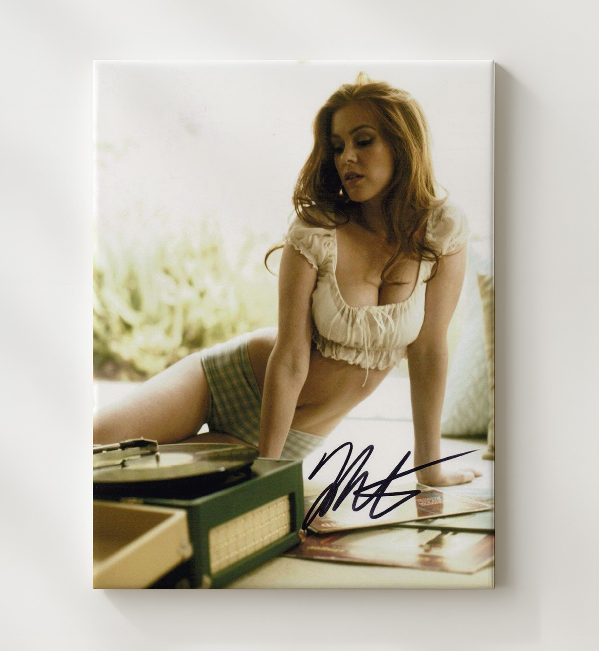 Isla Fisher - Vintage Turntable Glam Pose Vintage Movie Wall Art - 20x24 Canvas movie decor