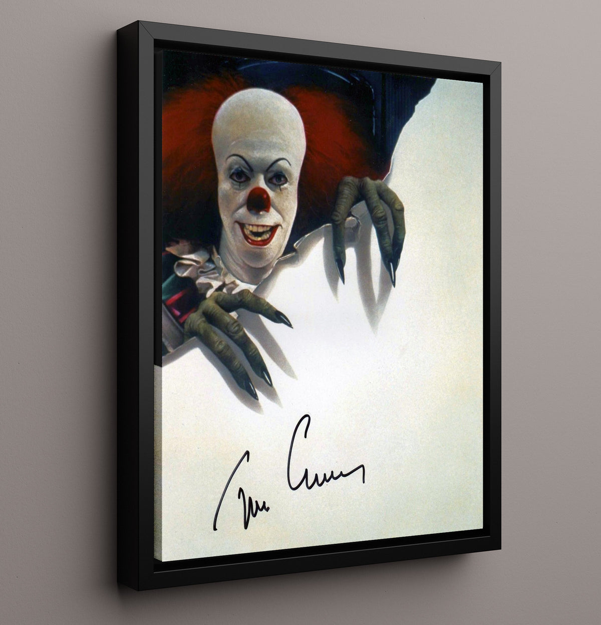 It - Tim Curry - Pennywise - Sewer Lurking Grin movie wall art 16x20 Framed Canvas