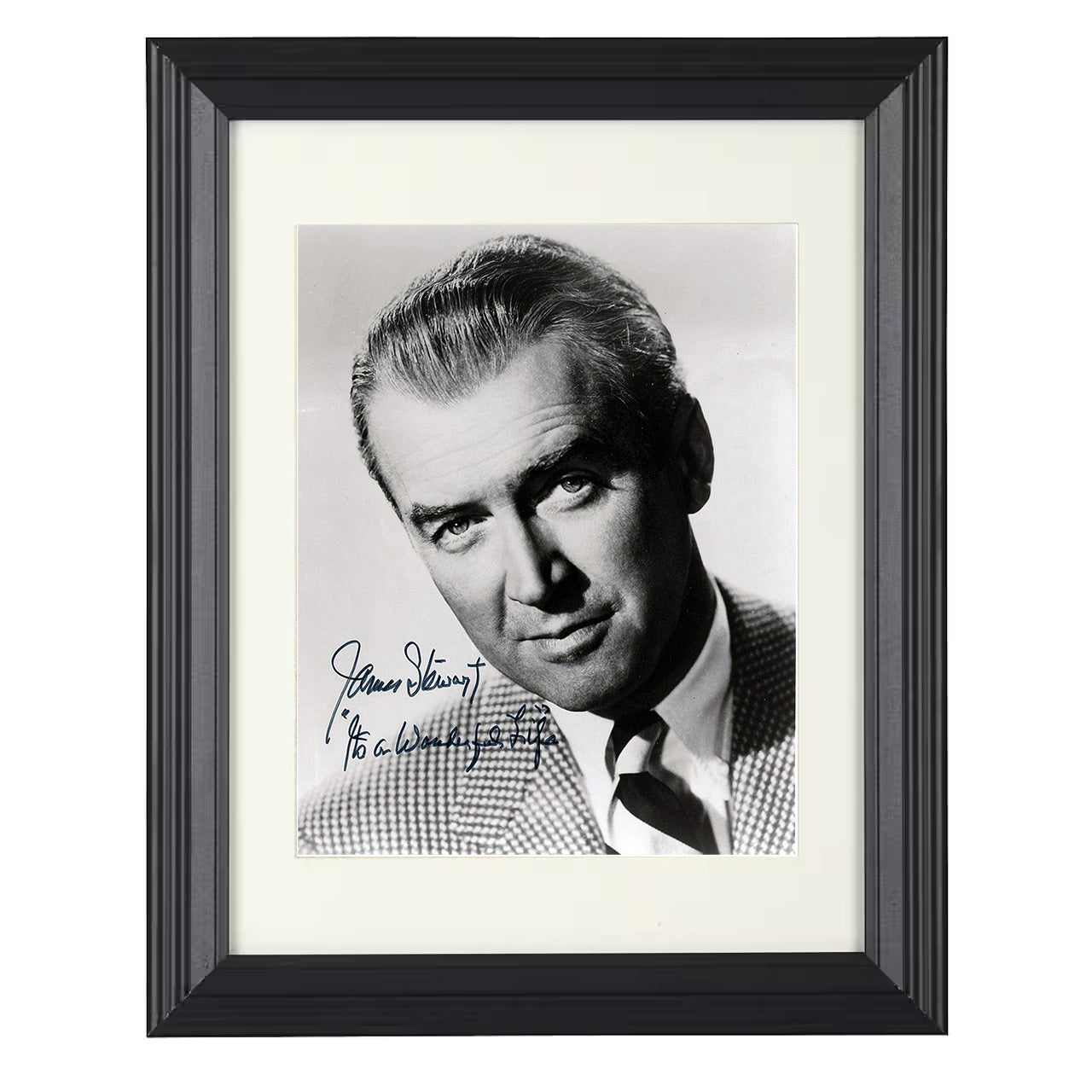 Its a Wonderful Life – James Stewart Town Dreamer – 8x10 black beveled framed movie wall art