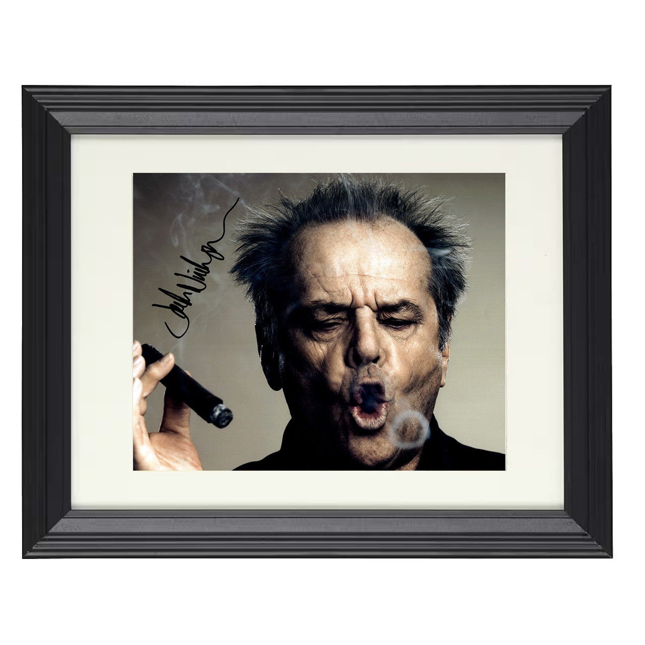 Jack Nicholson – Smoke Ring Cool Image – 8x10 black beveled framed movie wall art