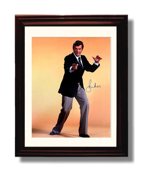 James Bond - Roger Moore - James Bond - Spy Standoff movie wall art 8x10 Beveled Frame