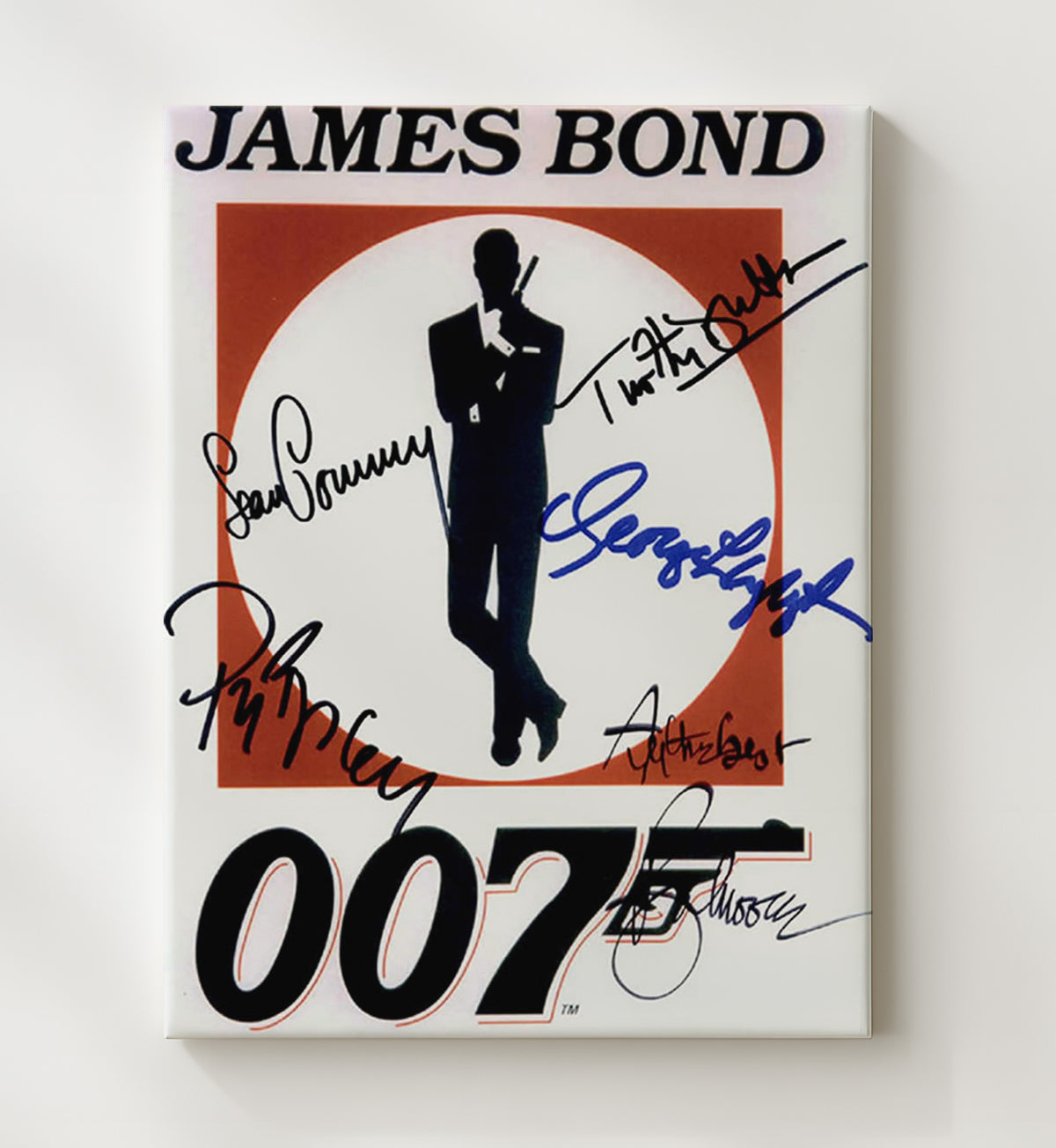 James Bond - Sean Connery - James Bond - Ensemble Cast 007 Logo Poster movie wall art 20x24 Canvas