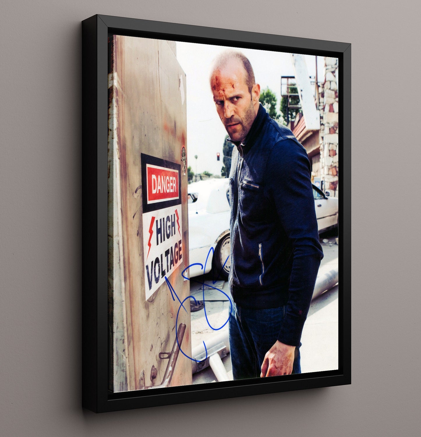 Jason Statham - Gritty Action Hero Intense Stare movie wall art 16x20 Framed Canvas