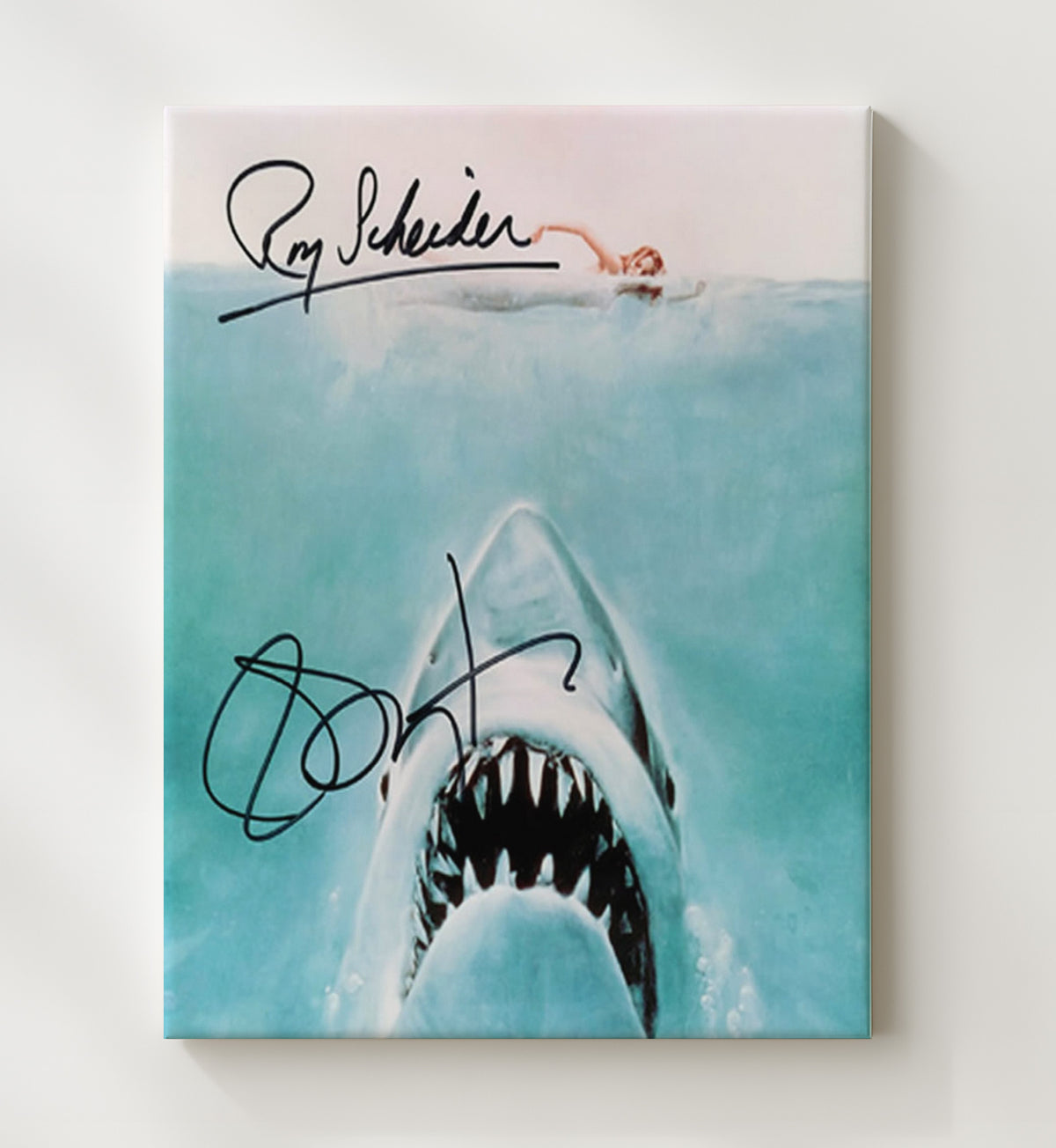 Jaws - Great White Shark Attacks Swimmer Classic Poster movie wall art 20x24 Canvas