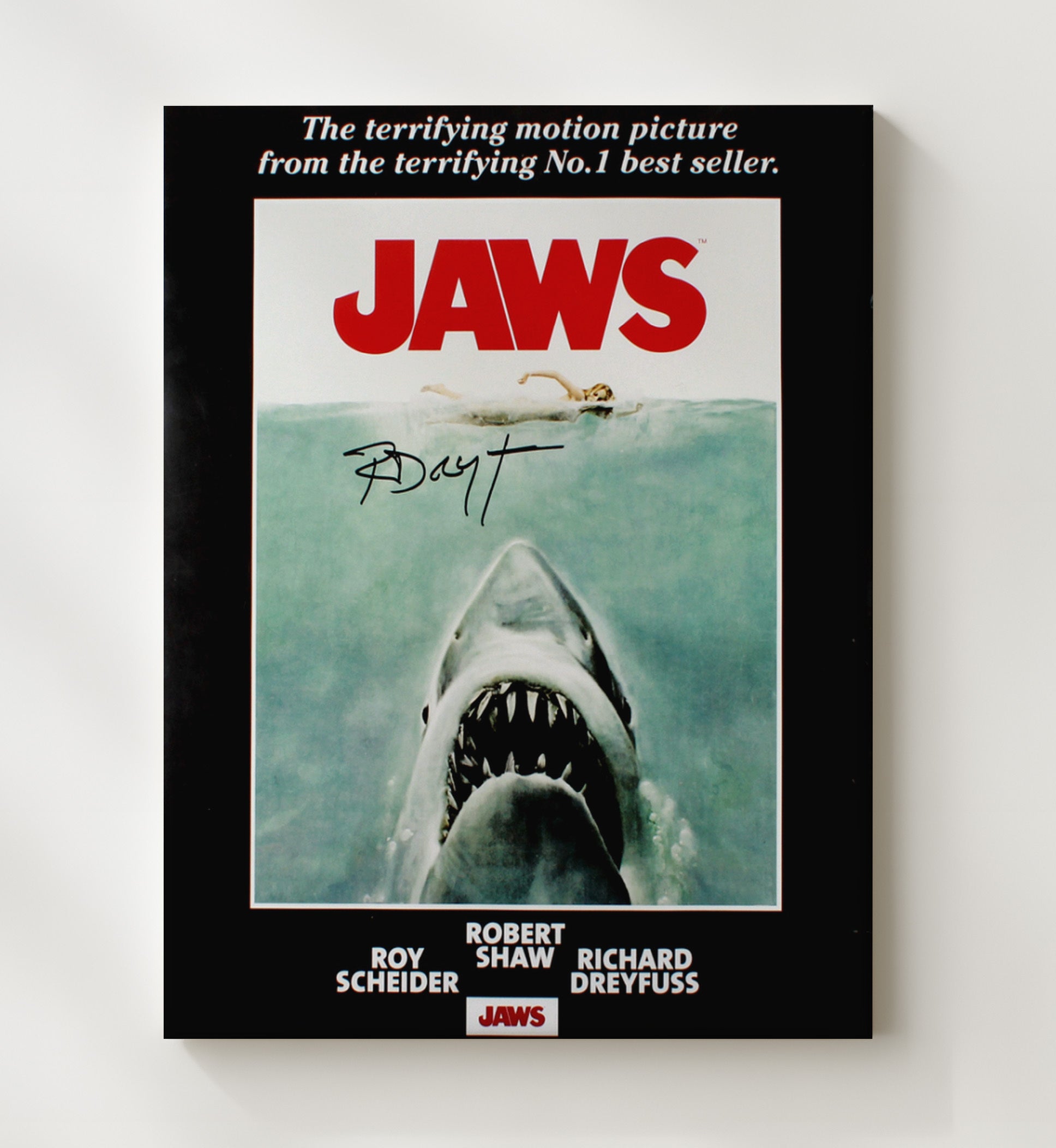 Jaws - Richard Dreyfuss - Matt HooperOceanographer Diving Gear Montage Vintage Movie Wall Art - 20x24 Canvas movie decor