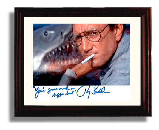 Jaws - Roy Scheider - Bigger boat required movie wall art 8x10 Beveled Frame
