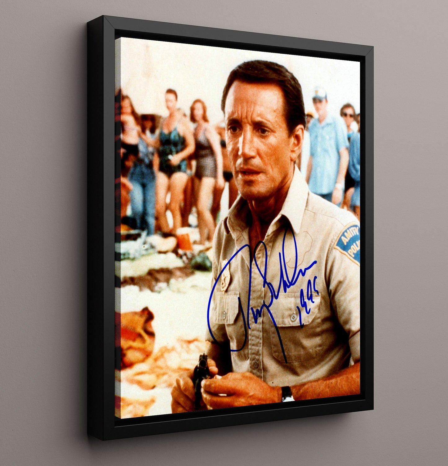 Jaws - Roy Scheider - Brody - Beach Panic movie wall art 16x20 Framed Canvas