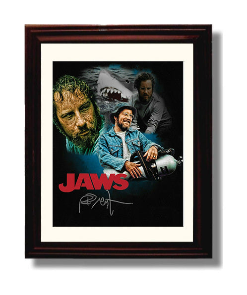 Jaws - Shark Rising Toward Swimmer Classic Poster Artwork movie wall art 8x10 Beveled Frame