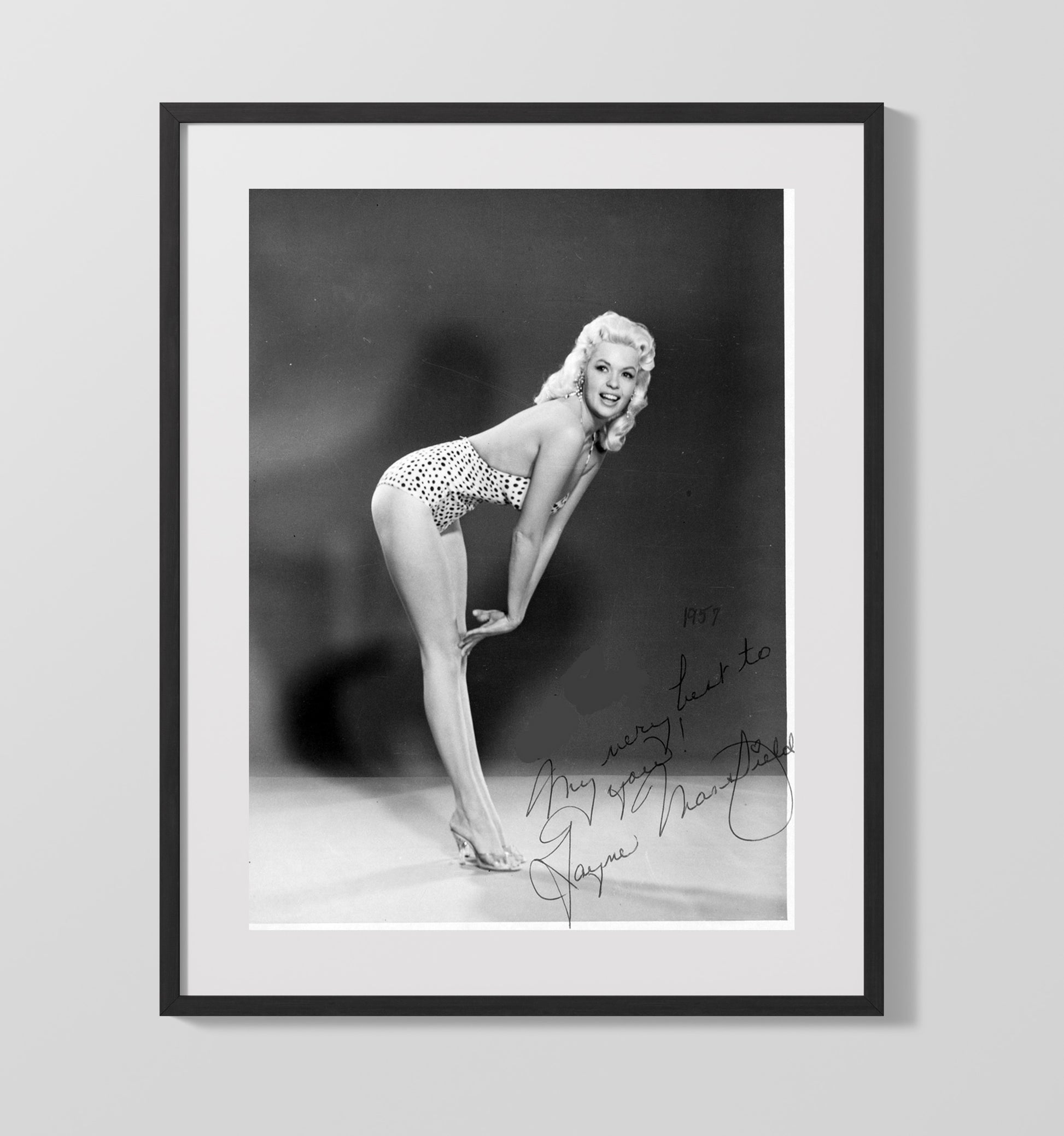 Jayne Mansfield - Platinum Bombshell Pin-Up Pose movie wall art 16x20 Gallery Frame