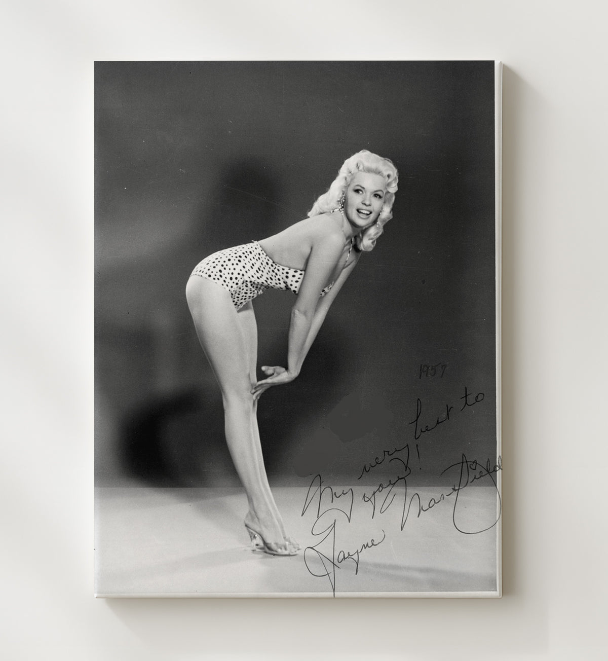Jayne Mansfield - Platinum Bombshell Pin-Up Pose movie wall art 20x24 Canvas