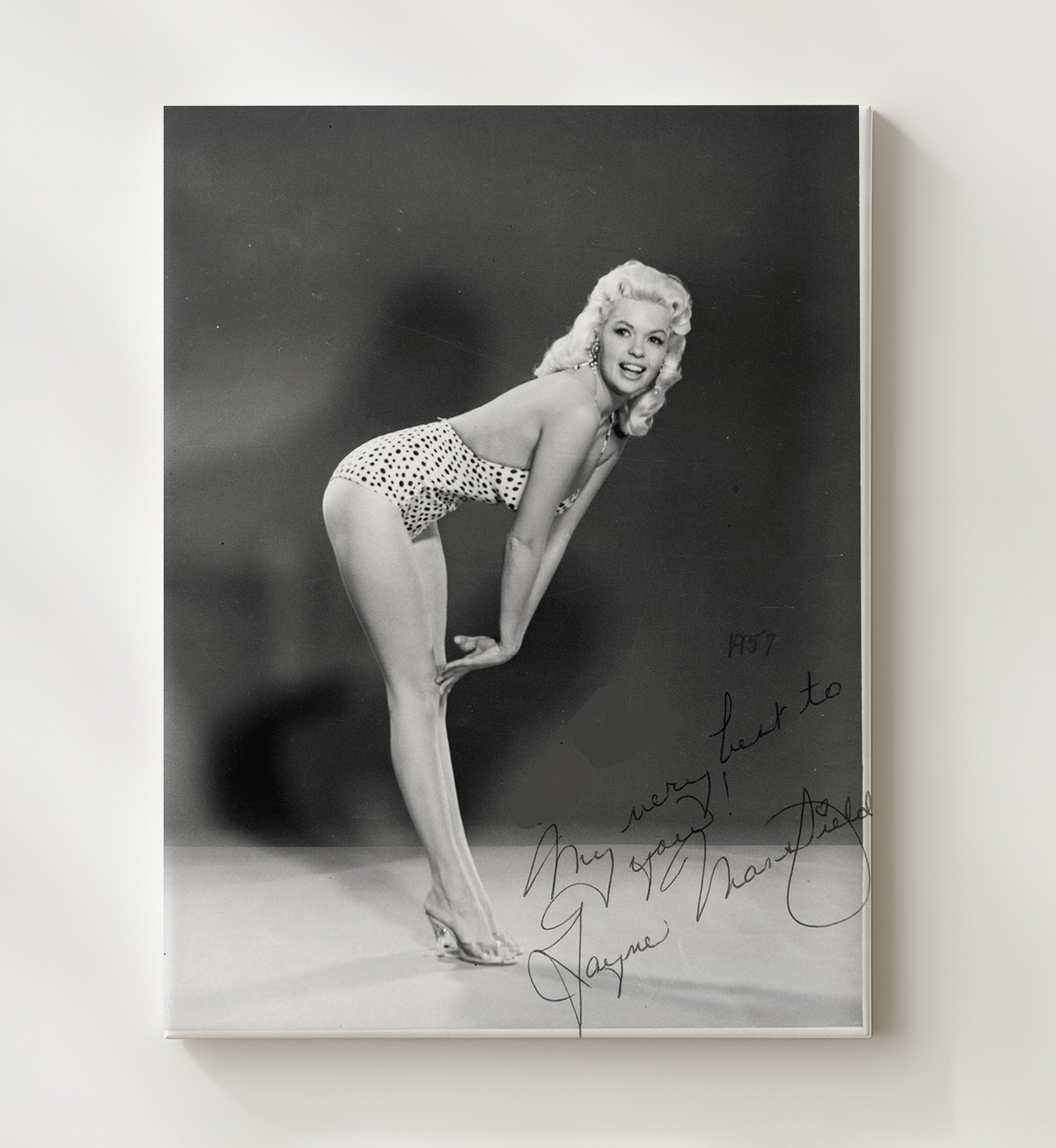 Jayne Mansfield - Platinum Bombshell Pin-Up Pose movie wall art 20x24 Canvas
