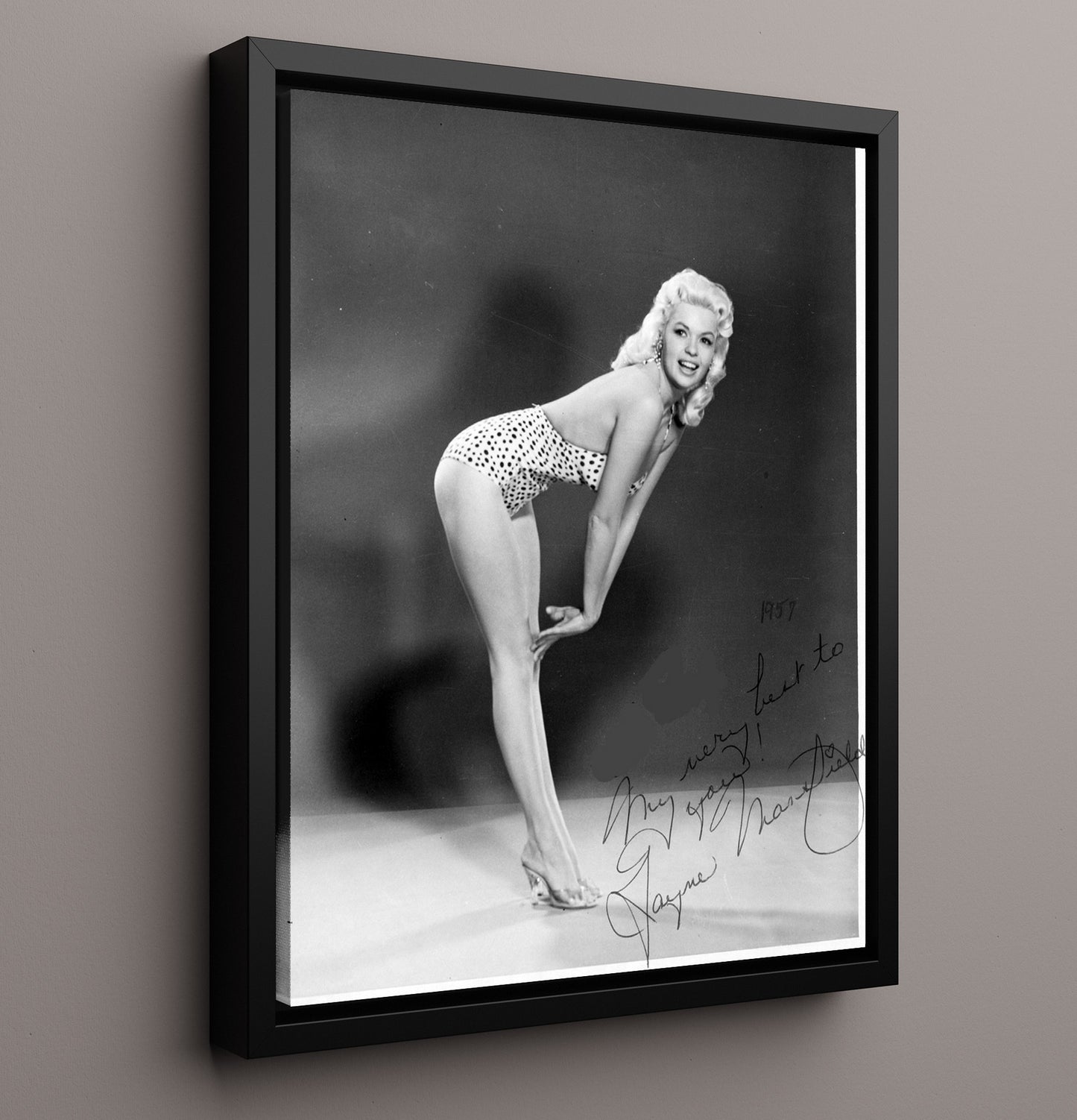 Jayne Mansfield - Platinum Bombshell Pin-Up Pose movie wall art 16x20 Framed Canvas