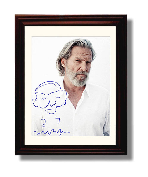 Jeff Bridges - Hollywood Maverick Leading Man Photograph movie wall art 8x10 Beveled Frame