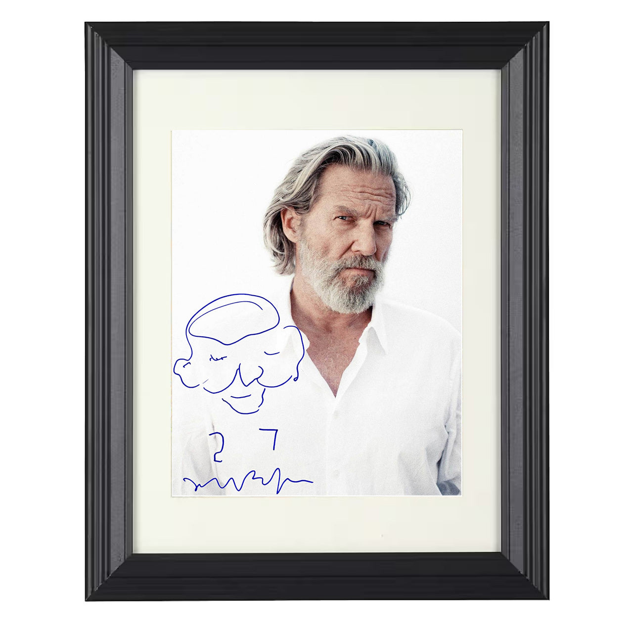 Jeff Bridges – Hollywood Maverick Leading Man Image – 8x10 black beveled framed movie wall art