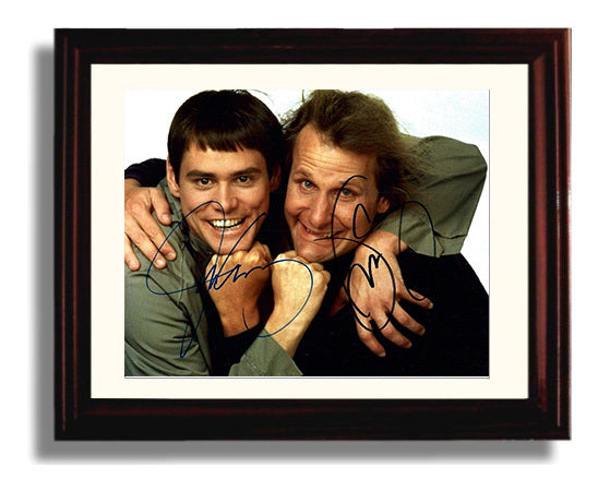 Jim Carrey and Jeff Daniels - Dumb and Dumber - The Dynamic Dunces Vintage Movie Wall Art - 8x10 Beveled Frame movie decor