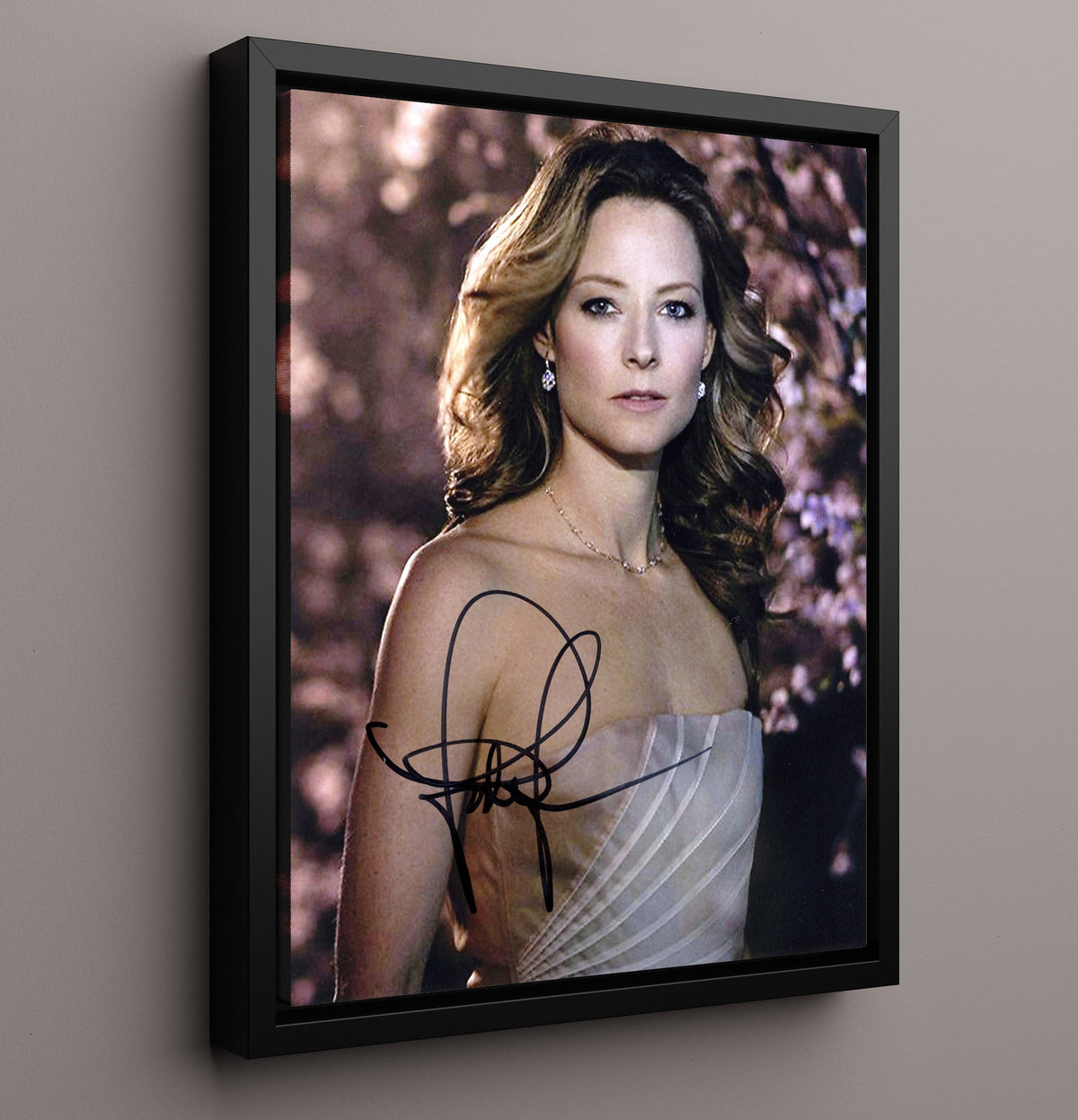 Jodie Foster - Elegant Hollywood Leading Lady Photograph movie wall art 16x20 Framed Canvas