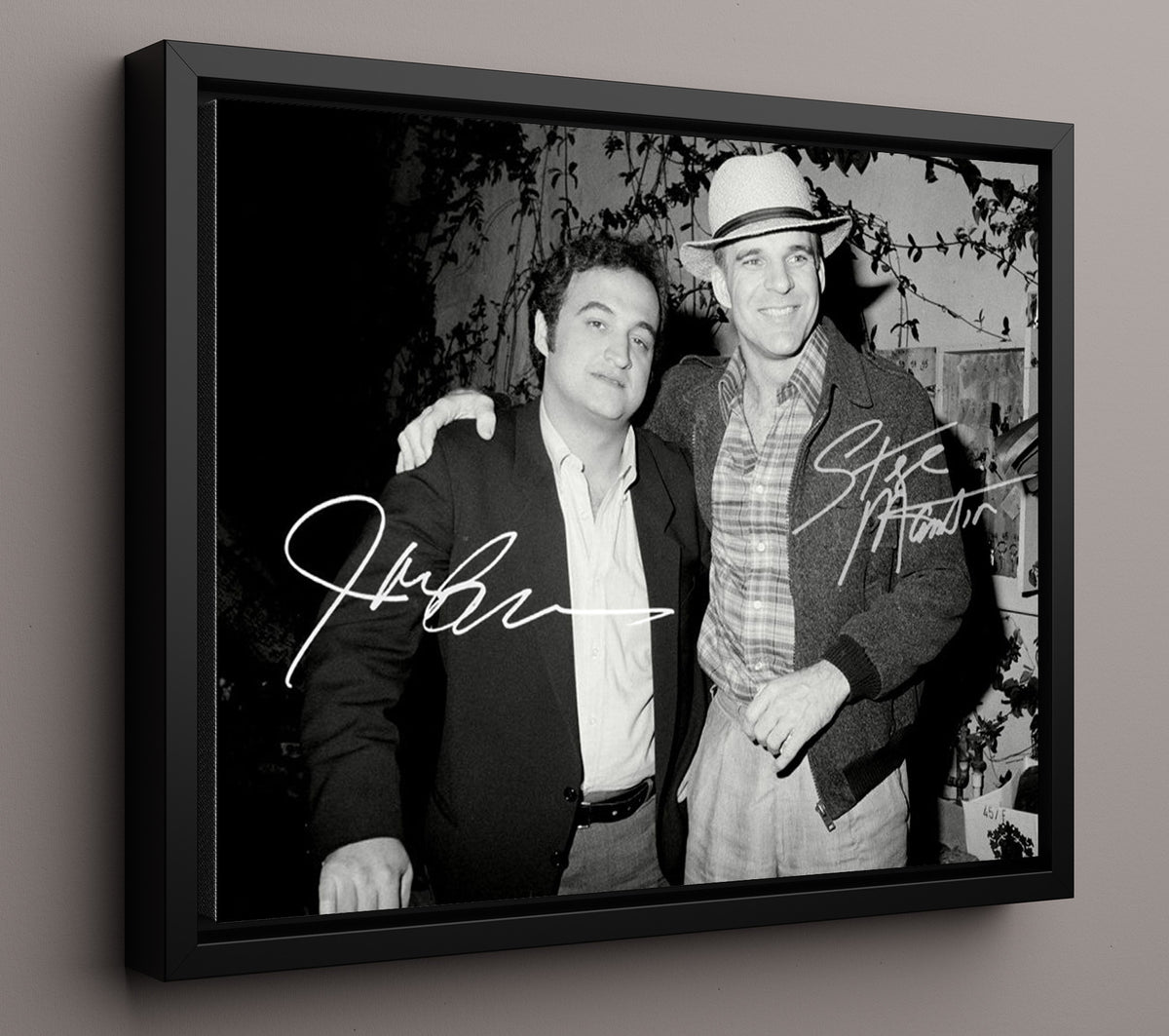 John Belushi and Steve Martin - Comedy Legends Together movie wall art 16x20 Framed Canvas