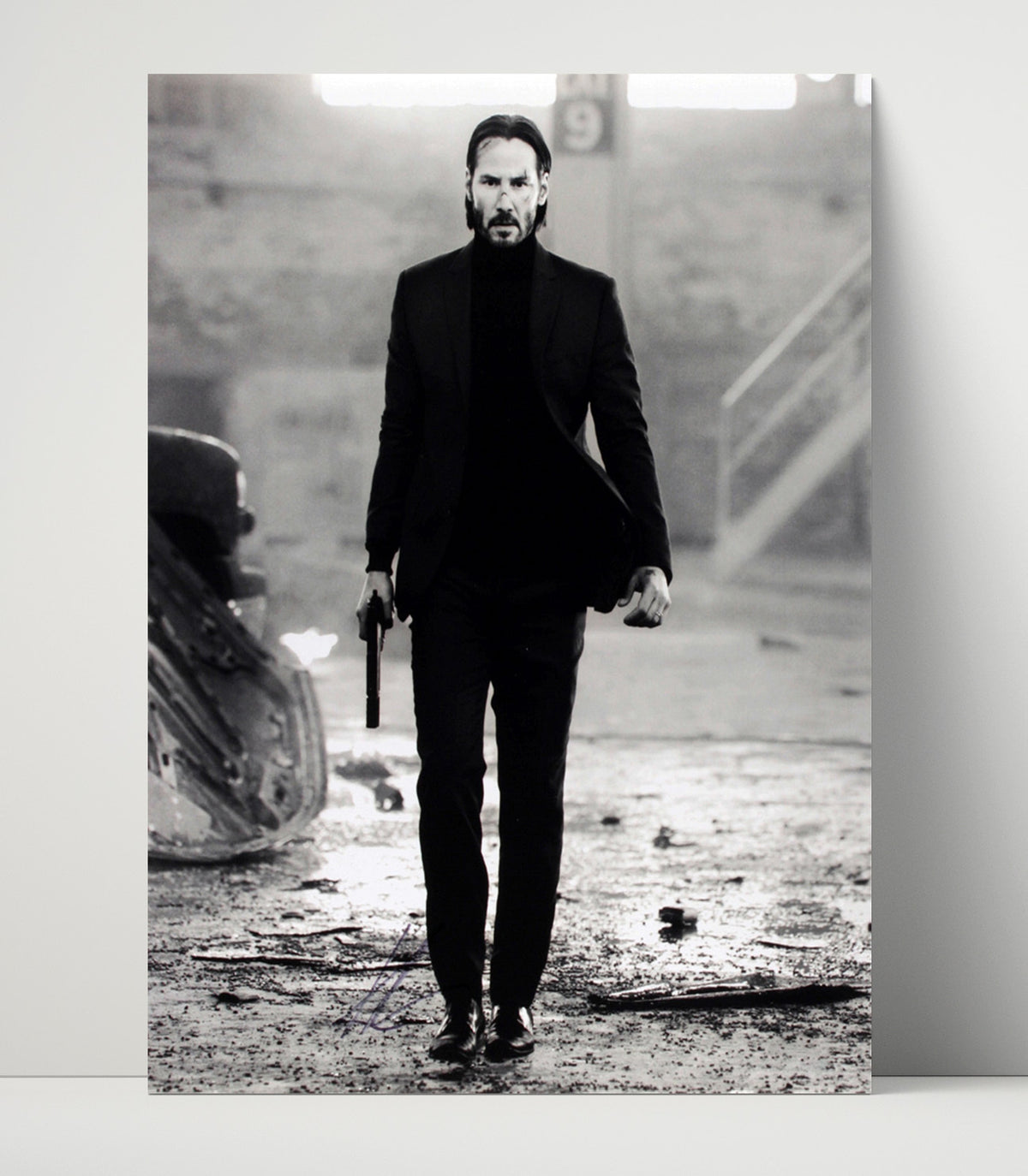 John Wick - Keanu Reeves Tactical Walk Gun In Hand Signed movie wall art 16x20 Unframed Print